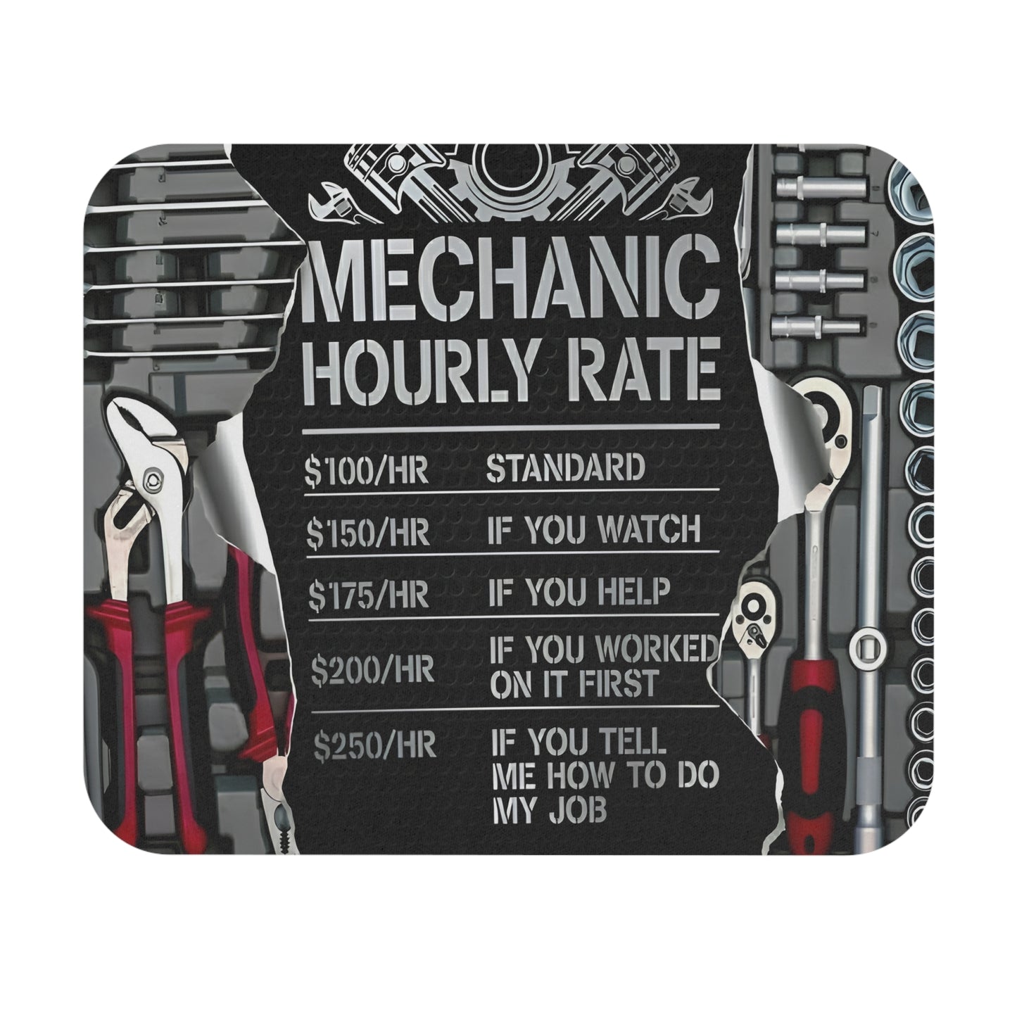 Mechanics Hourly Rate Mouse Pad (Rectangle)