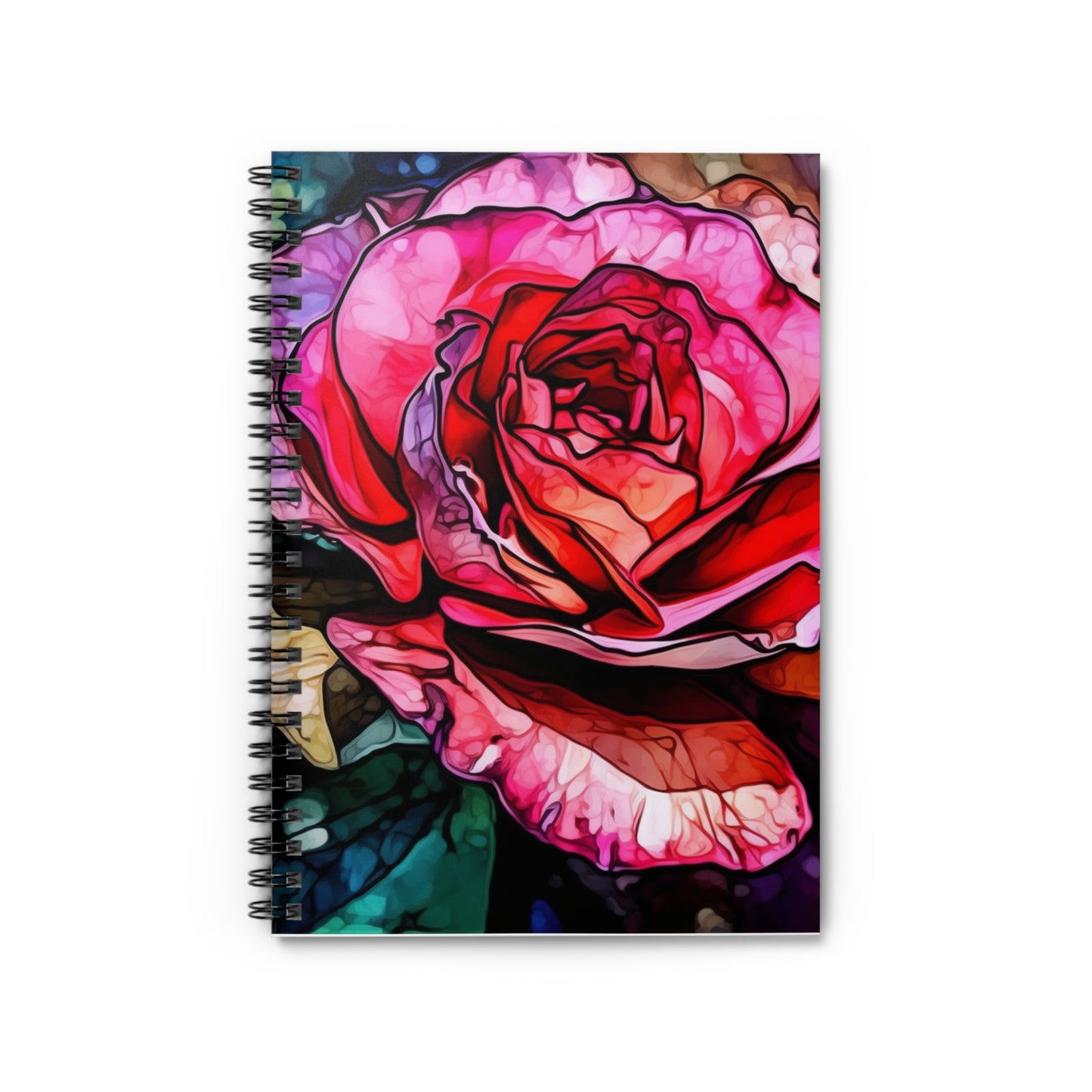 Artistic rose floral journal or Notebook. Notes Spiral Notebook - Ruled Line