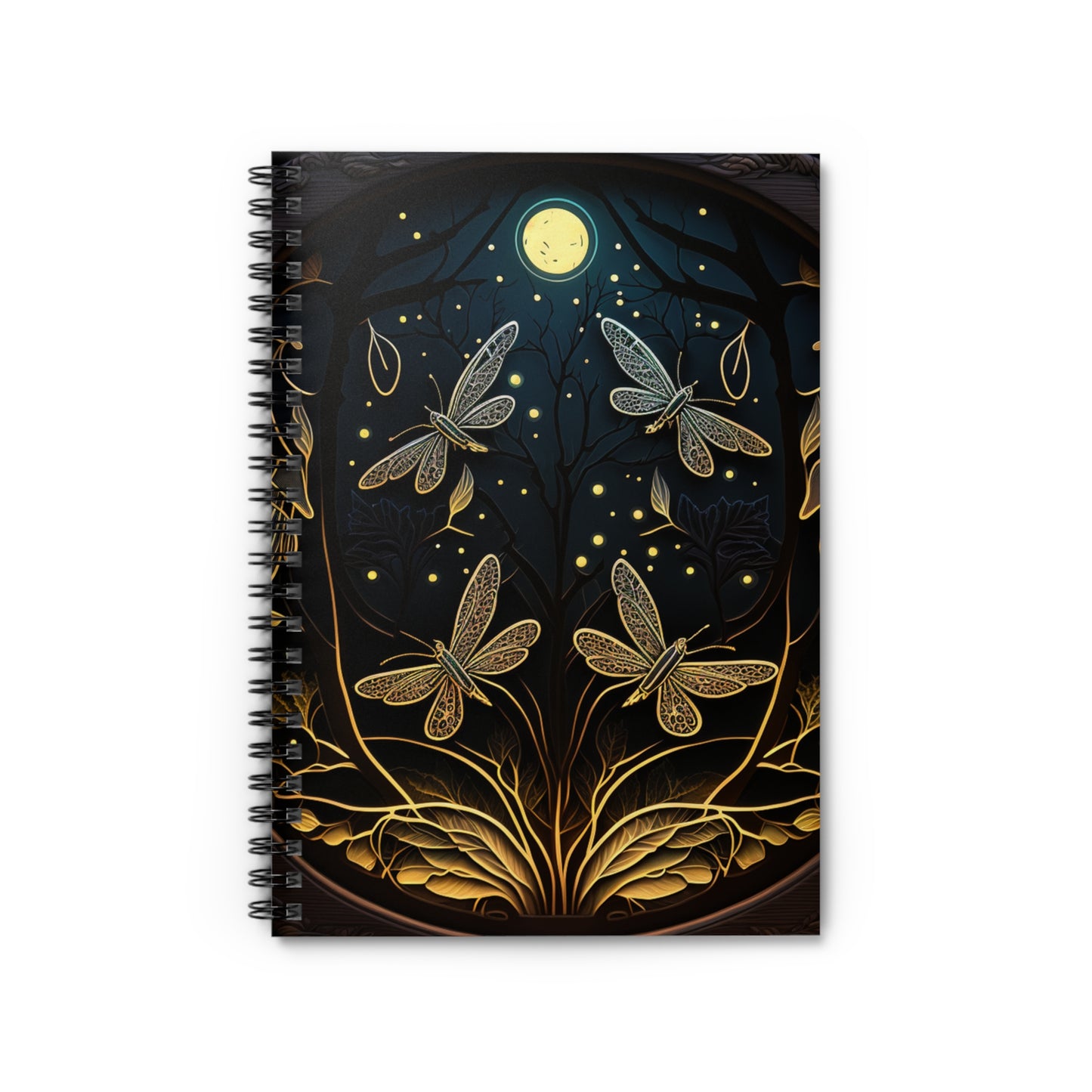Black & Gold Butterfly Journal or Notebook. Minimalist, Notes Spiral Notebook - Ruled Line