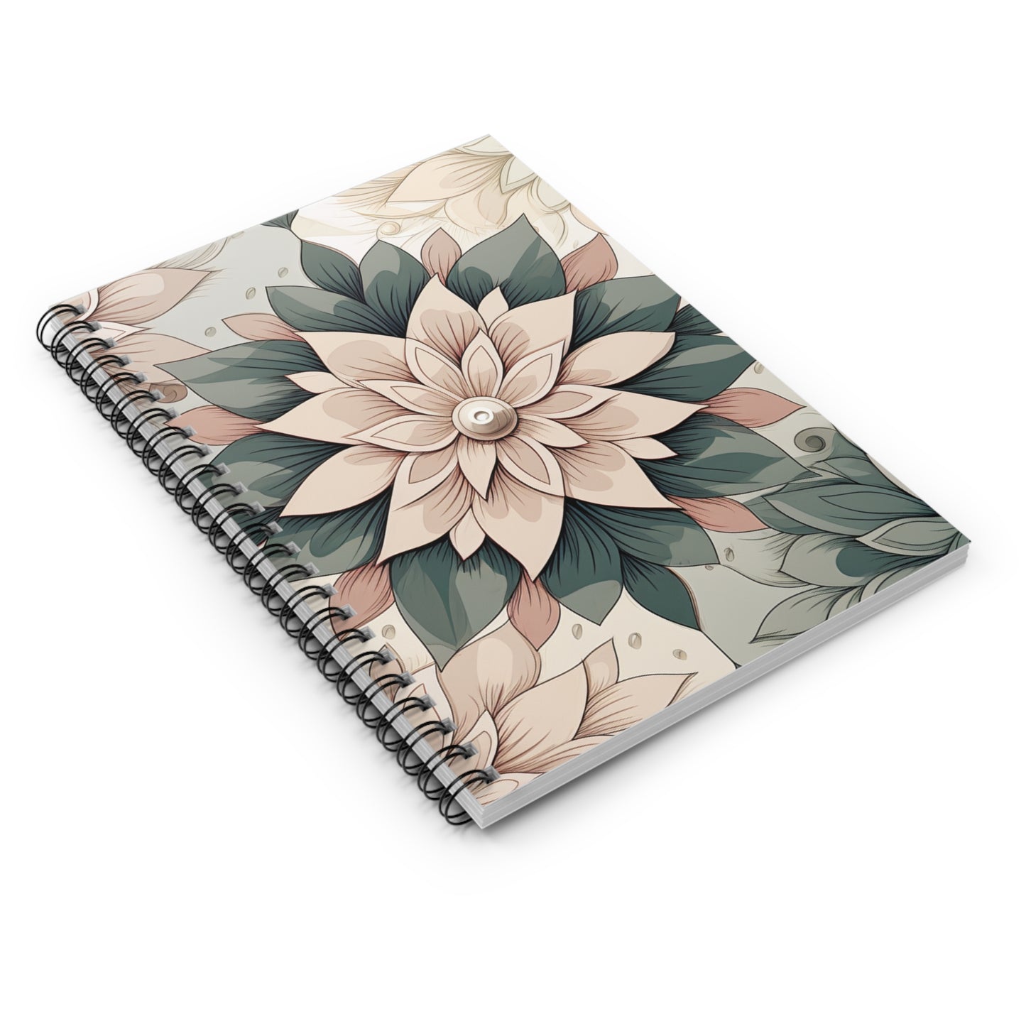 Floral soft feminine & boho designed journal or Notebook. Boho, minimalist, Notes Spiral Notebook - Ruled Line
