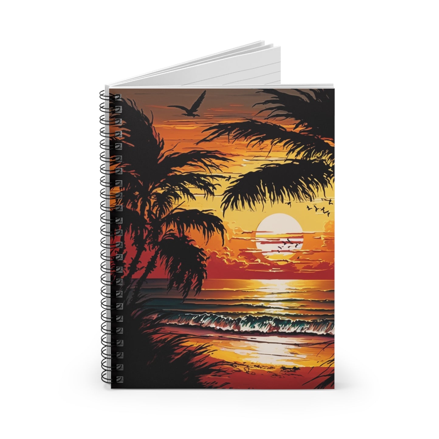 Beach Sunsets, Journal or Notebook. Diary Notes Spiral Notebook - Ruled Lined