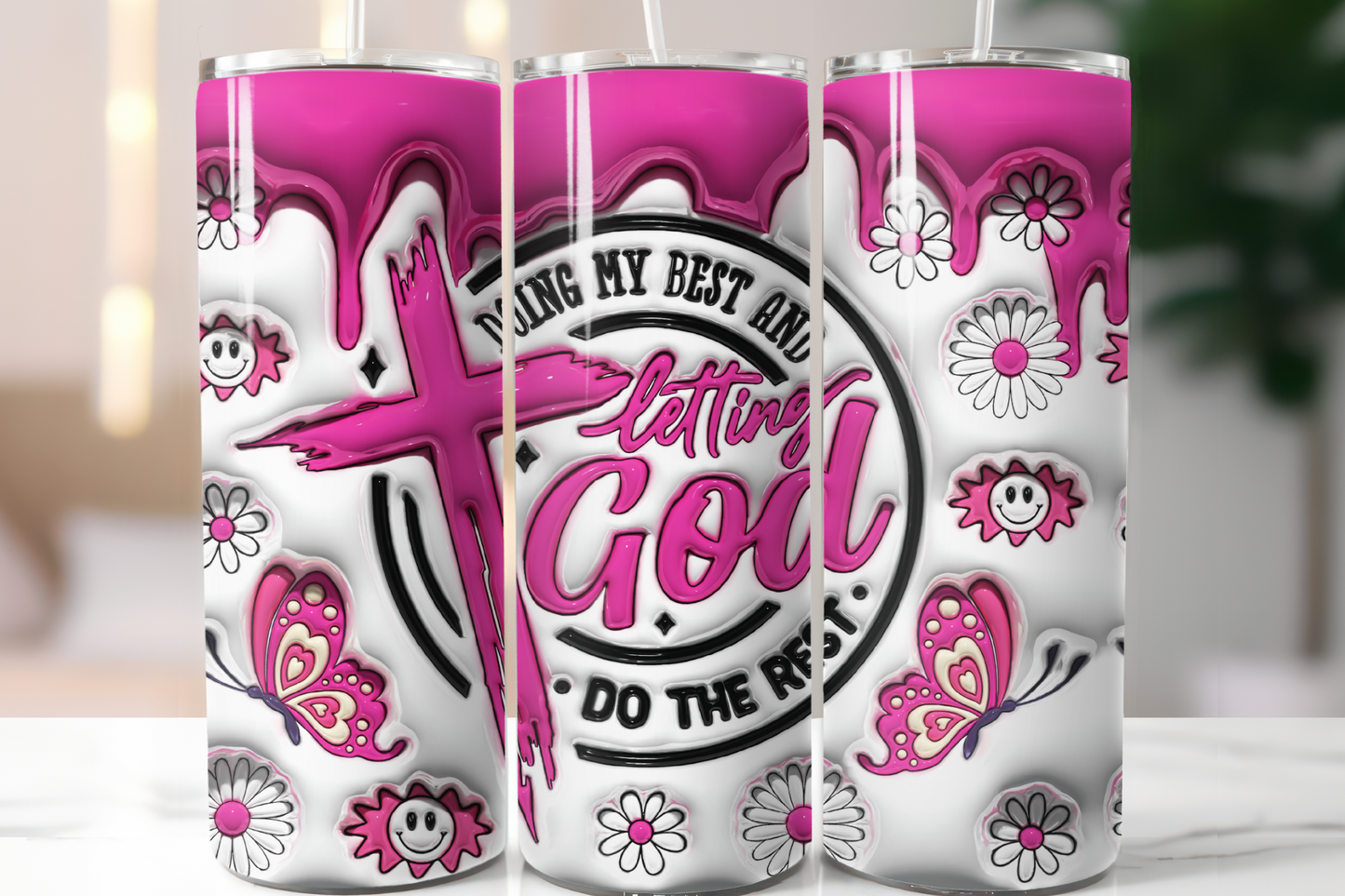Doing my best and letting God do the rest, Skinny Tumbler, 20oz