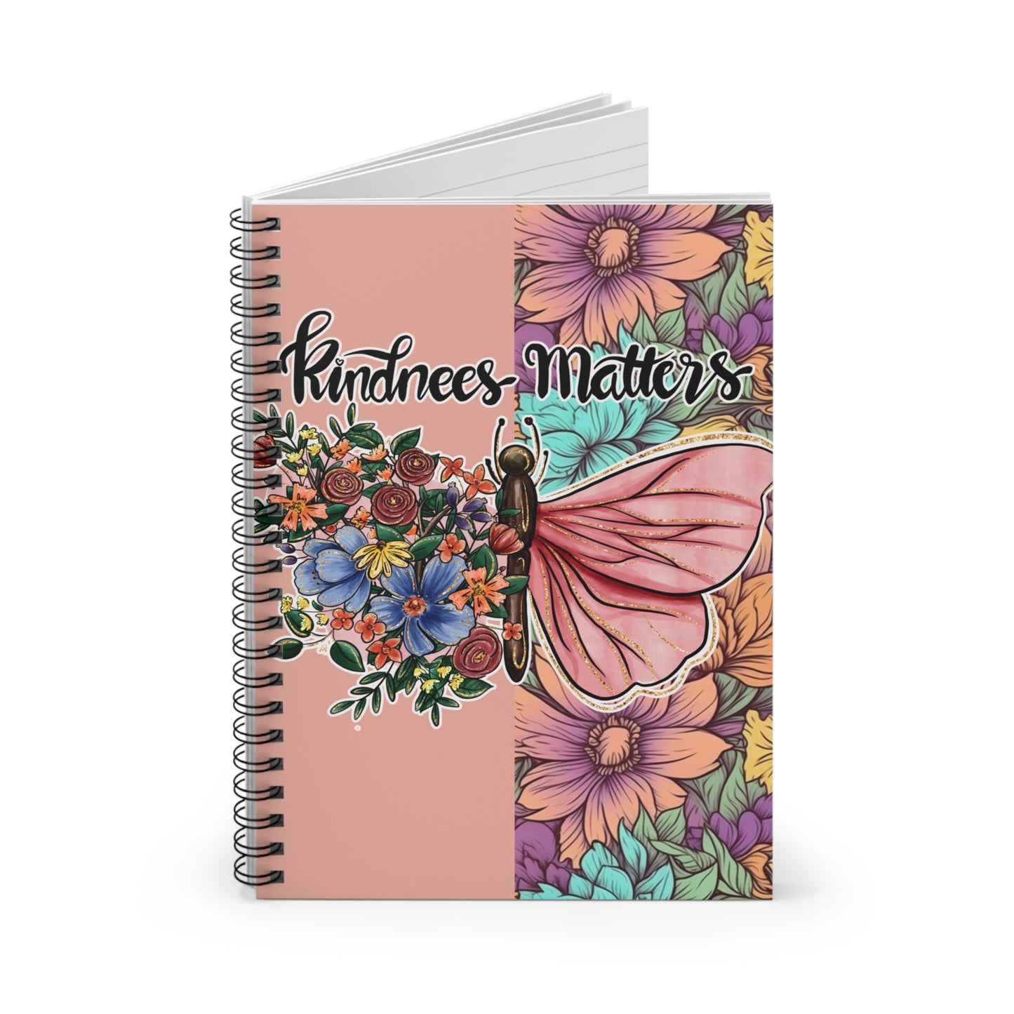 Kindness matters Butterfly Christian journal or Notebook. Notes Spiral Notebook - Ruled Line