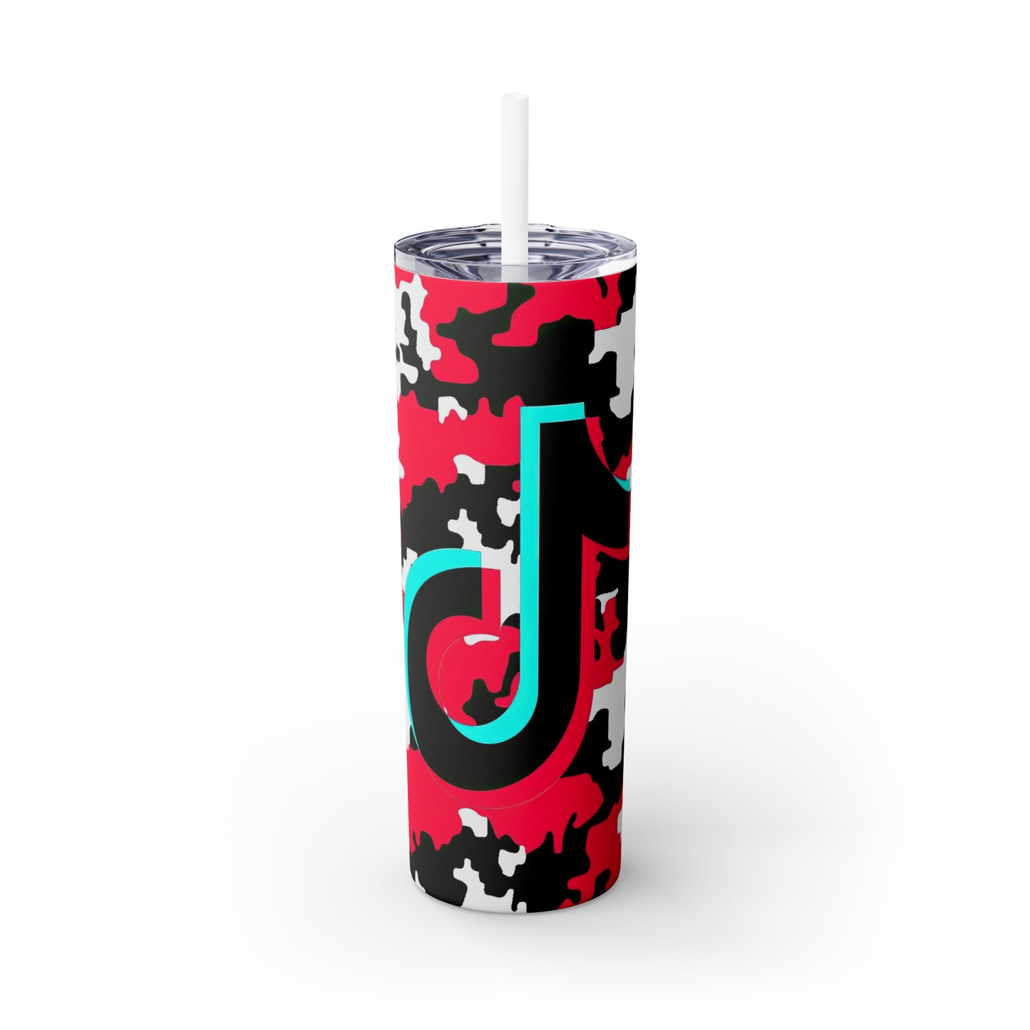 Tik Tok Pink White & Black Skinny Tumbler, 20oz