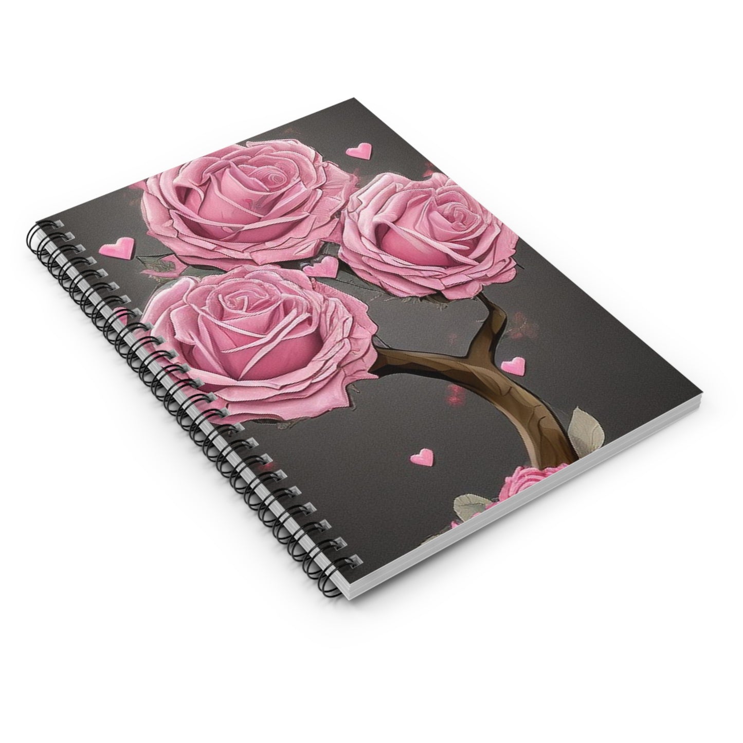 Pink Roses Tree Pink Spiral Notebook