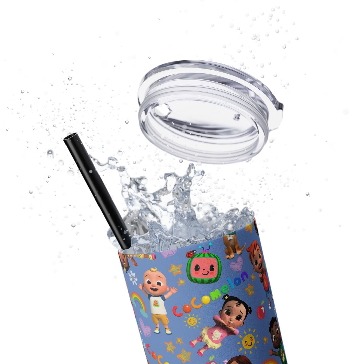 Coco Melon Skinny Tumbler with Straw, 20oz