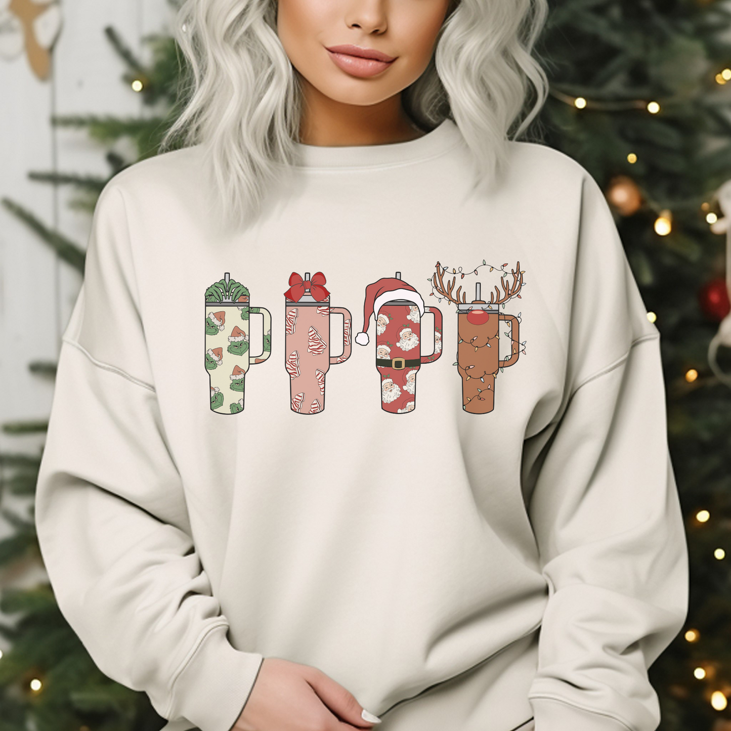 Tumbler Christmas Crewneck Sweatshirt