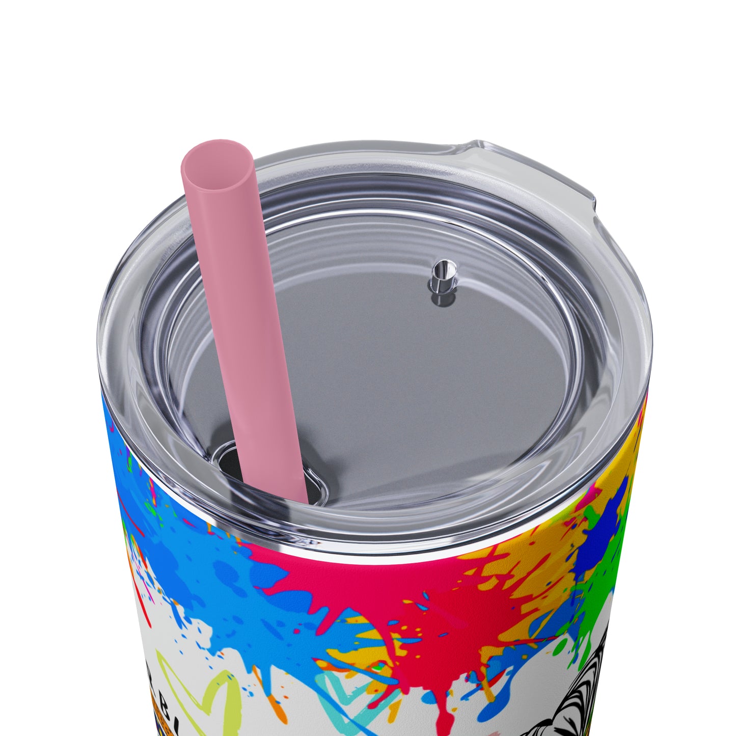 Autism awareness, Mama EcoChic 20oz Skinny Stainless Steel Tumbler with Straw