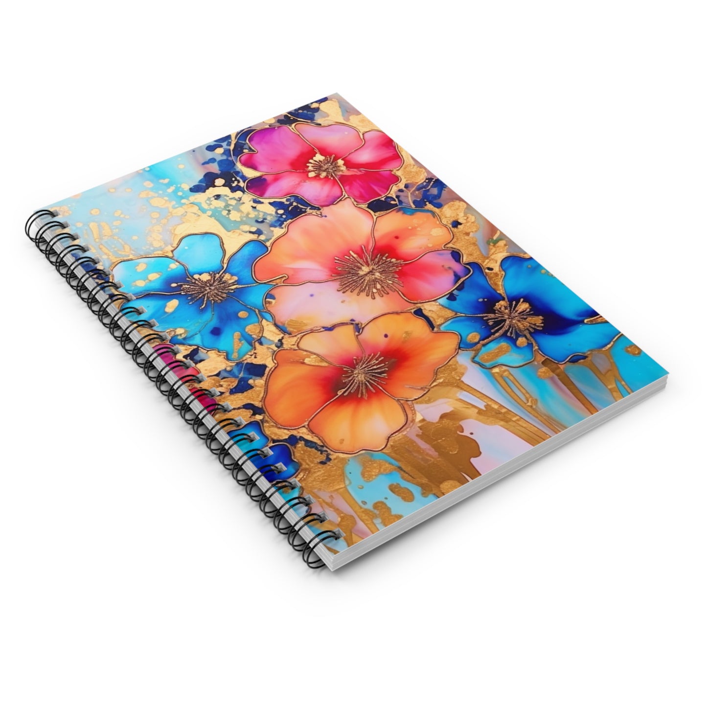 Bright floral journal or Notebook. Notes Spiral Notebook - Ruled Line