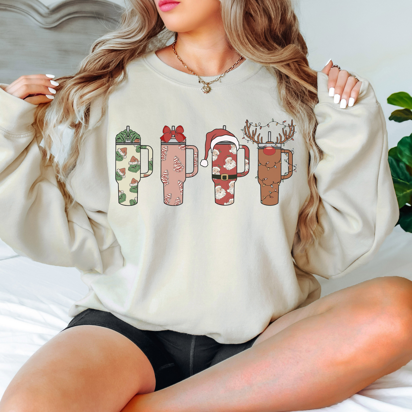 Tumbler Christmas Crewneck Sweatshirt