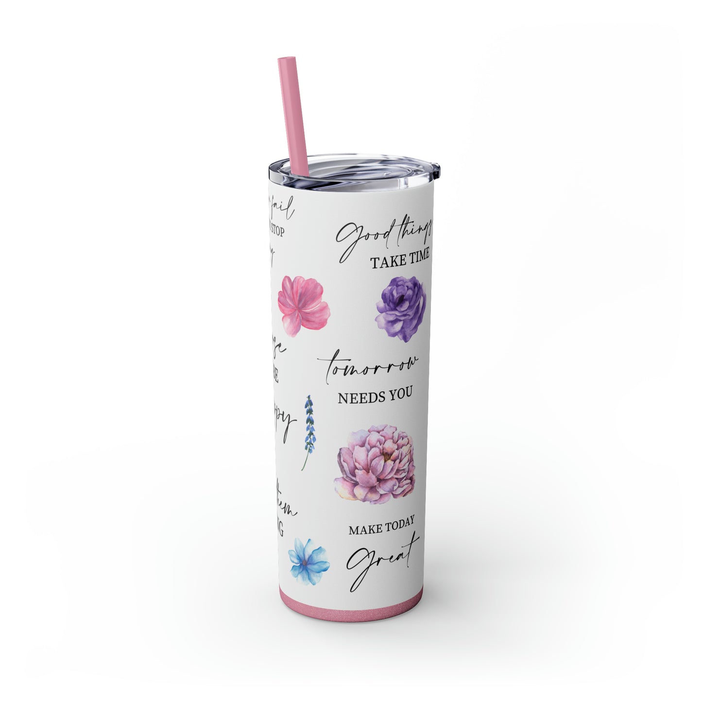 Choose to be happy! Skinny Tumbler, 20oz