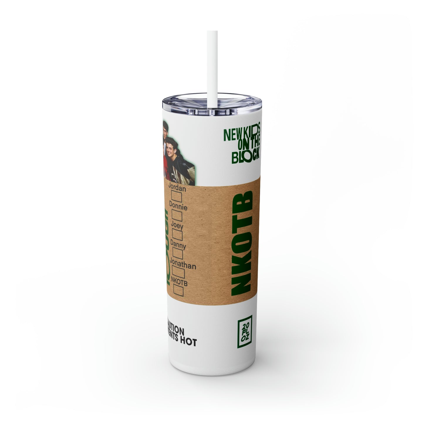 NKOTB New Kids on The Block 90's Skinny Tumbler, 20oz