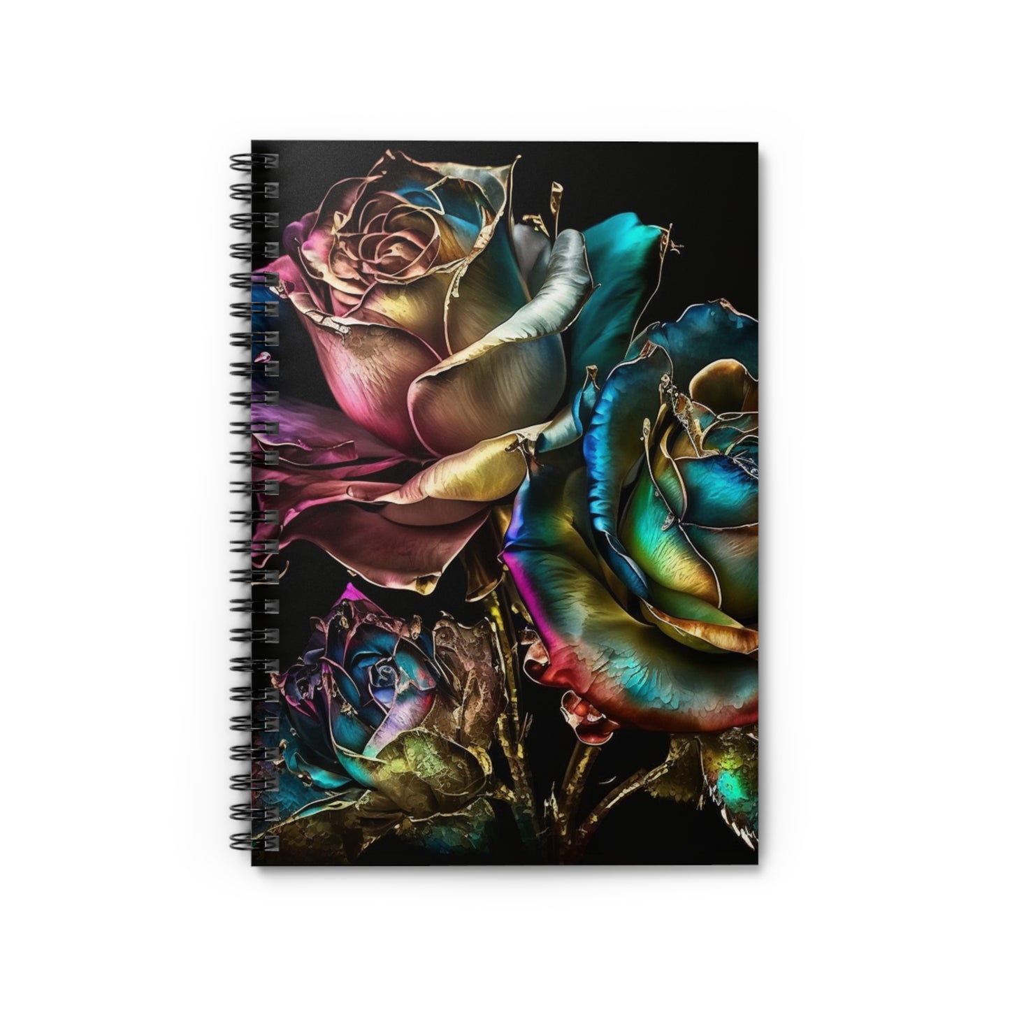 Metallic Rose designed journal or Notebook. Boho, minimalist, Notes Spiral Notebook - Ruled Line