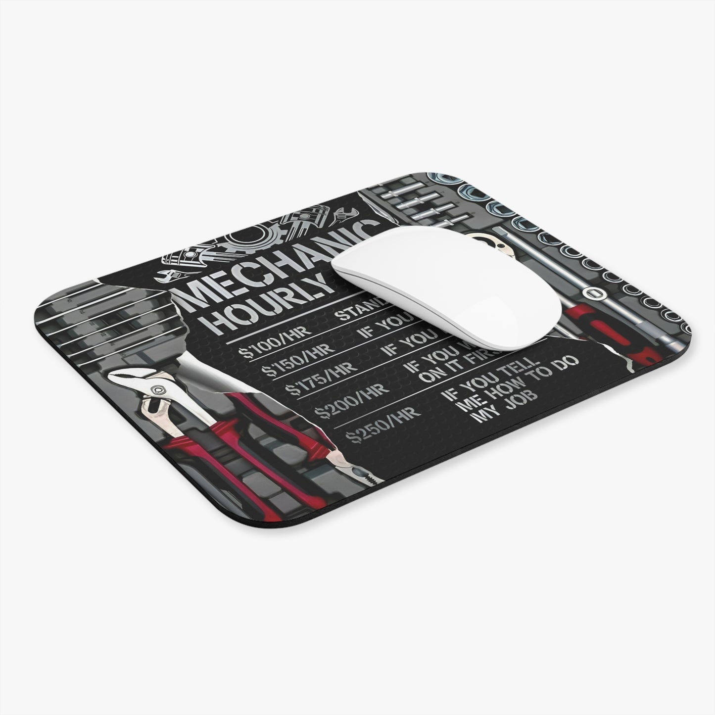 Mechanics Hourly Rate Mouse Pad (Rectangle)