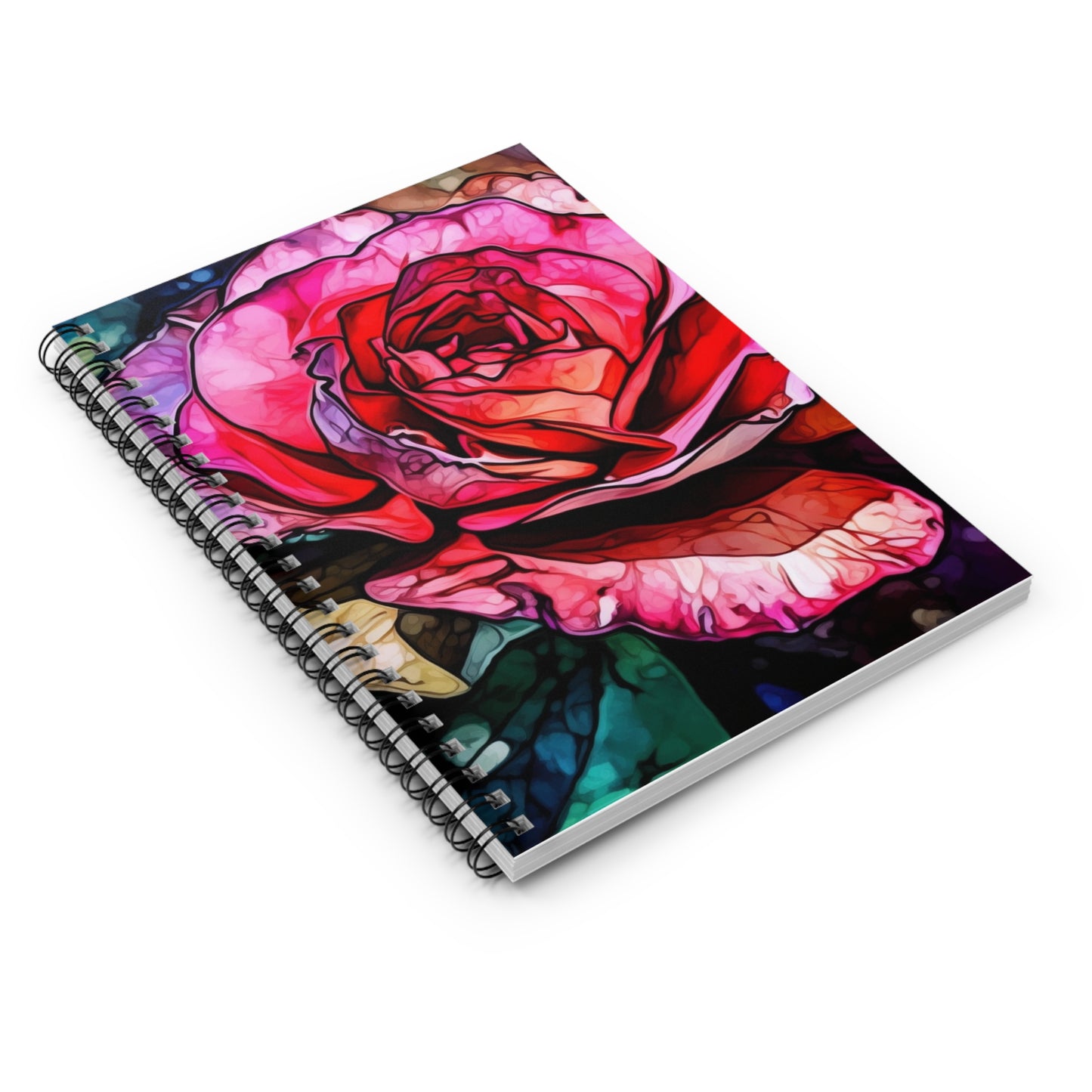 Artistic rose floral journal or Notebook. Notes Spiral Notebook - Ruled Line