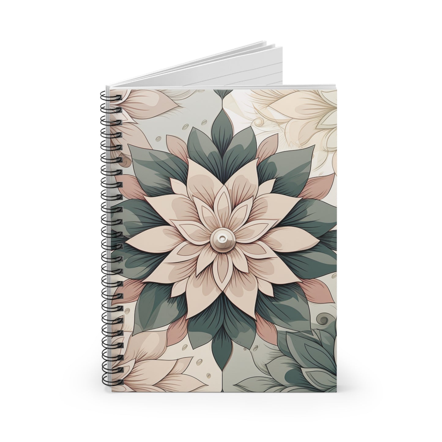 Floral soft feminine & boho designed journal or Notebook. Boho, minimalist, Notes Spiral Notebook - Ruled Line