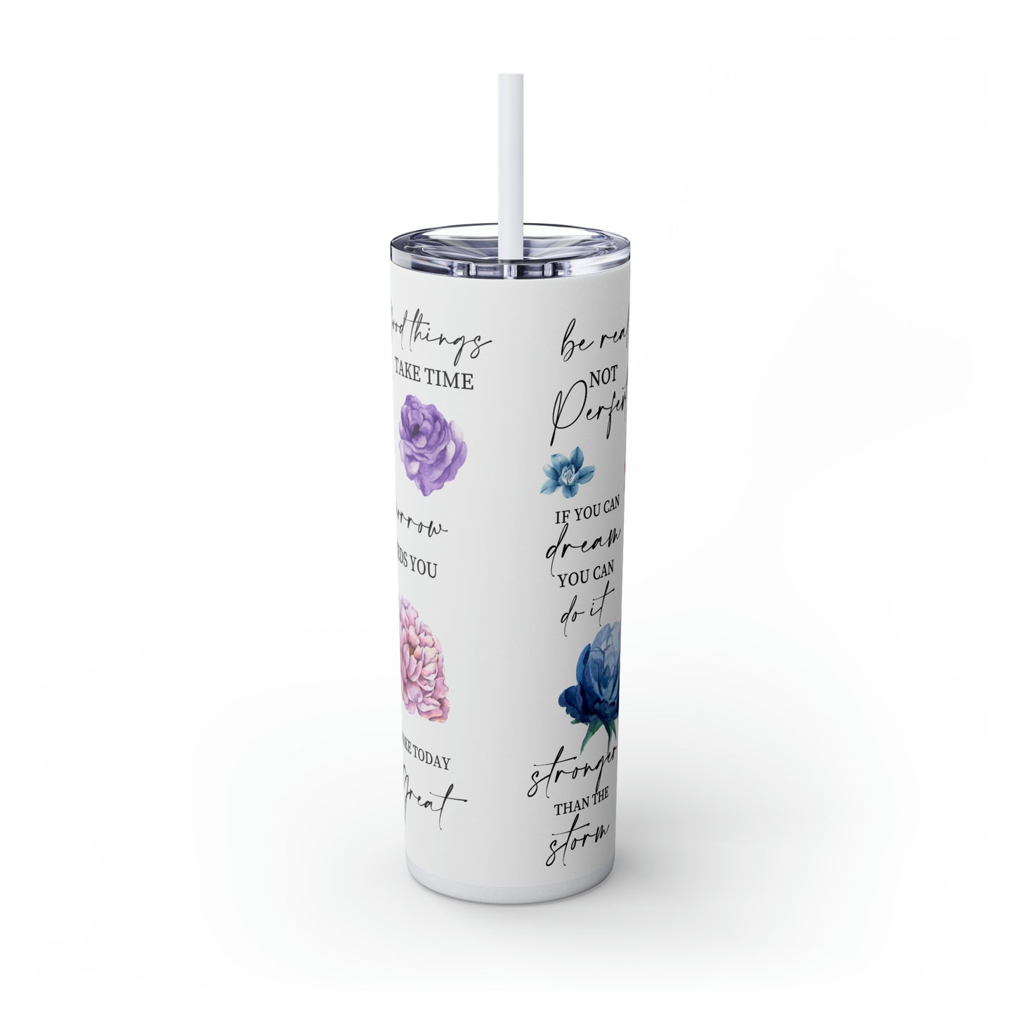 Choose to be happy! Skinny Tumbler, 20oz