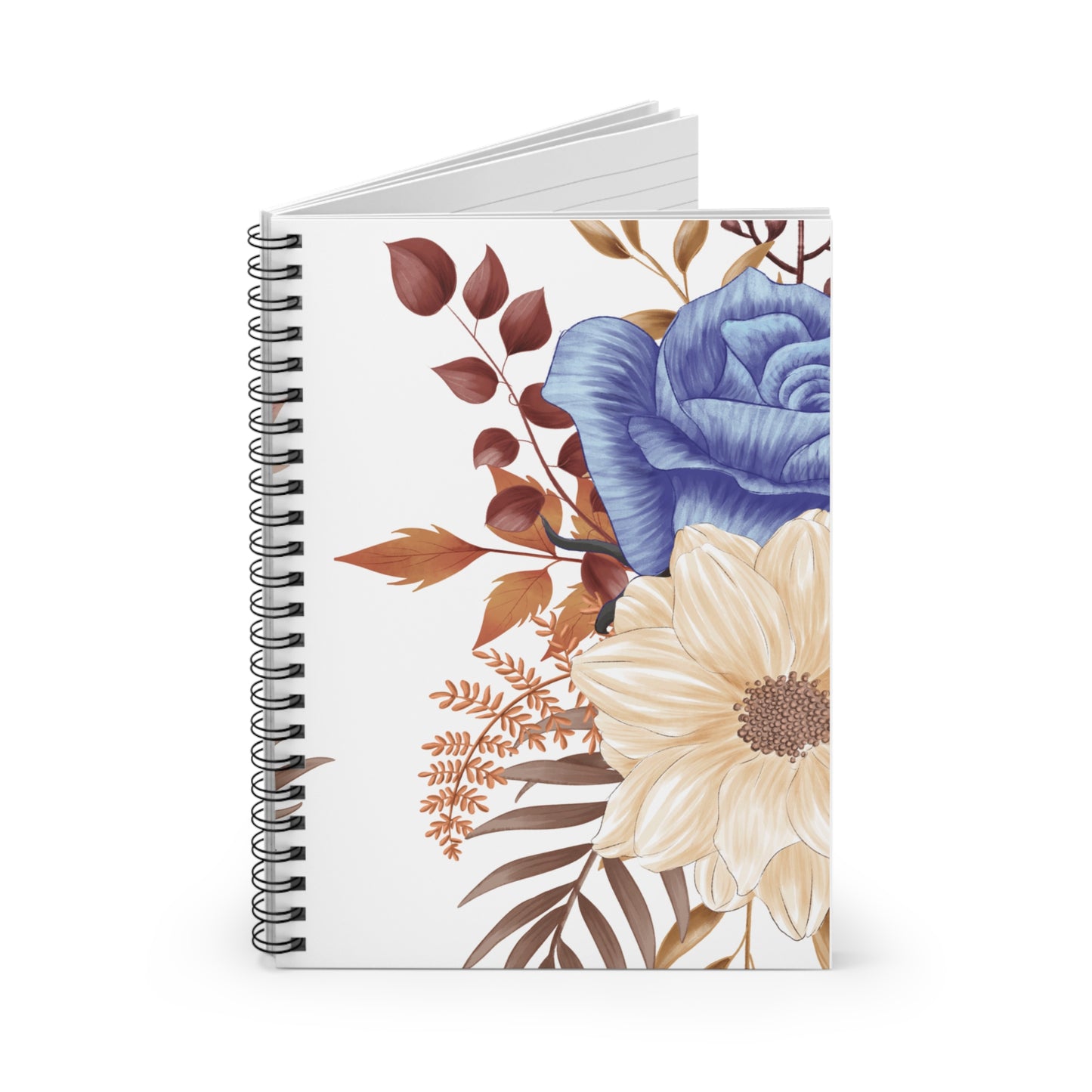 Floral boho designed journal or Notebook. Boho, minimalist, Notes Spiral Notebook - Ruled Line