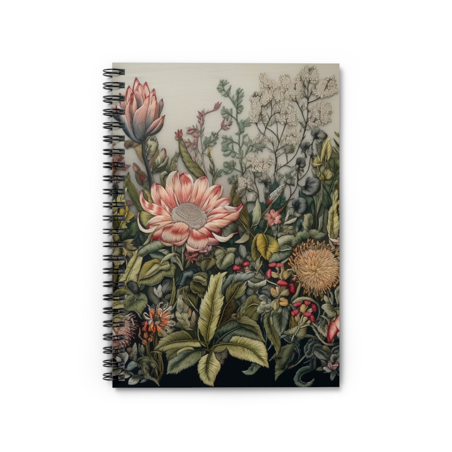 Victorian Embroidery Journal or Notebook. Diary Notes Spiral Notebook - Ruled Lined