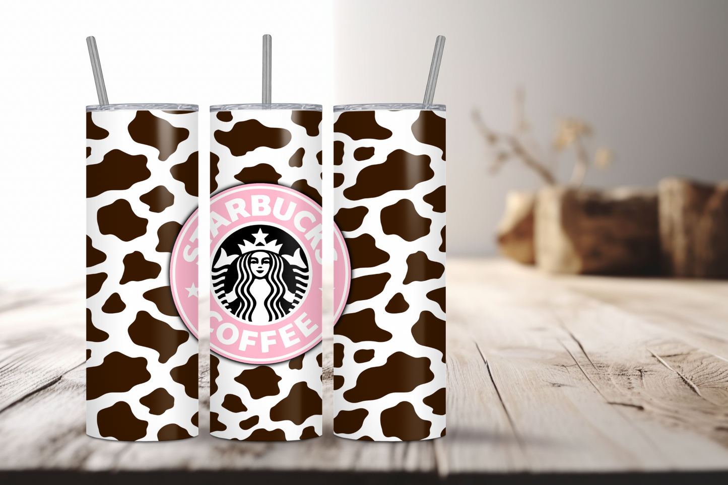 Starbucks Coffee Pink & Brown Skinny Tumbler, 20oz