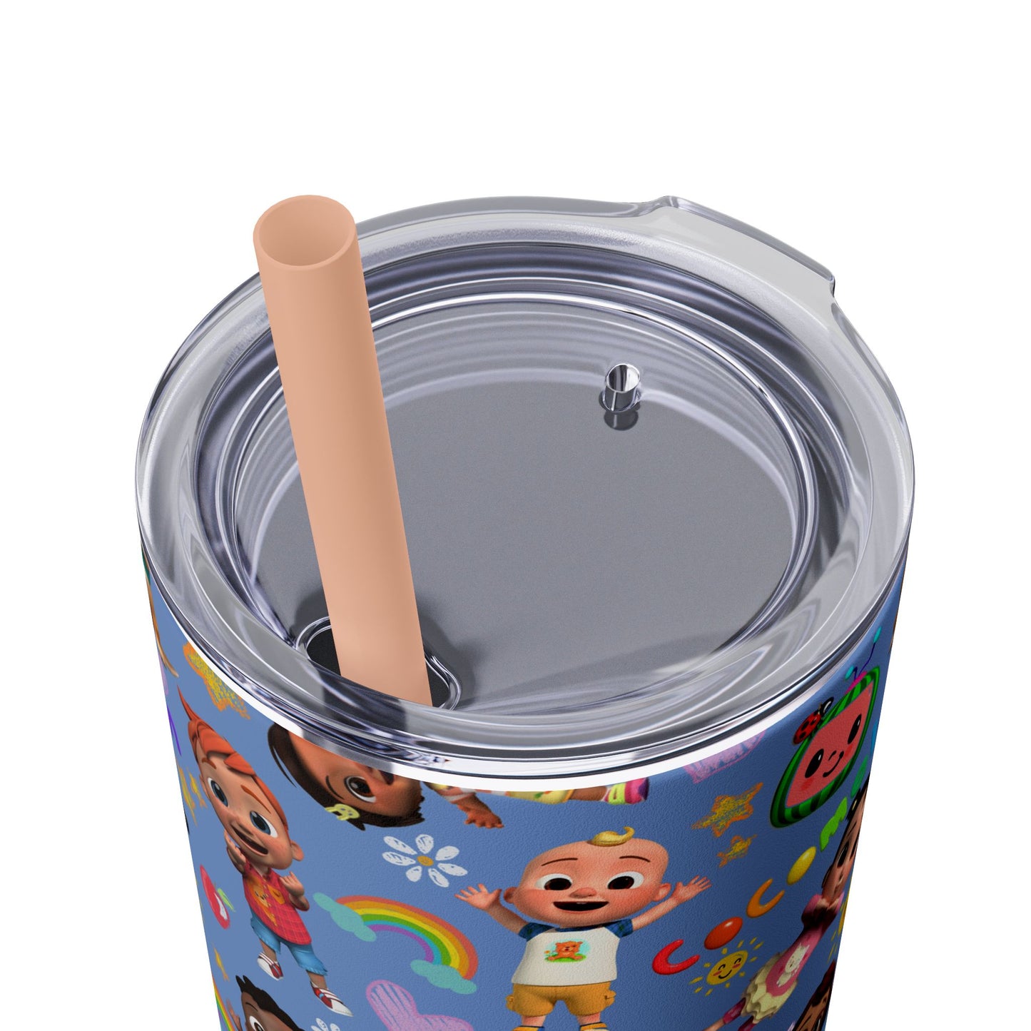 Coco Melon Skinny Tumbler with Straw, 20oz