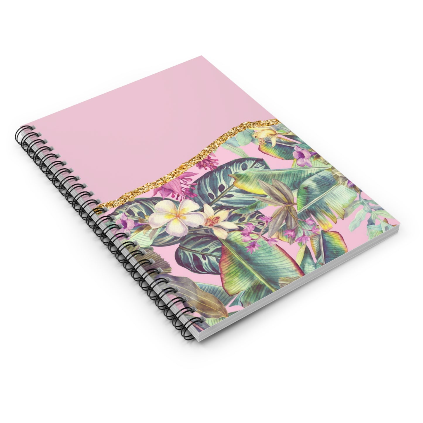 Pink Floral Journal or Notebook. Minimalist, Notes Spiral Notebook - Ruled Line