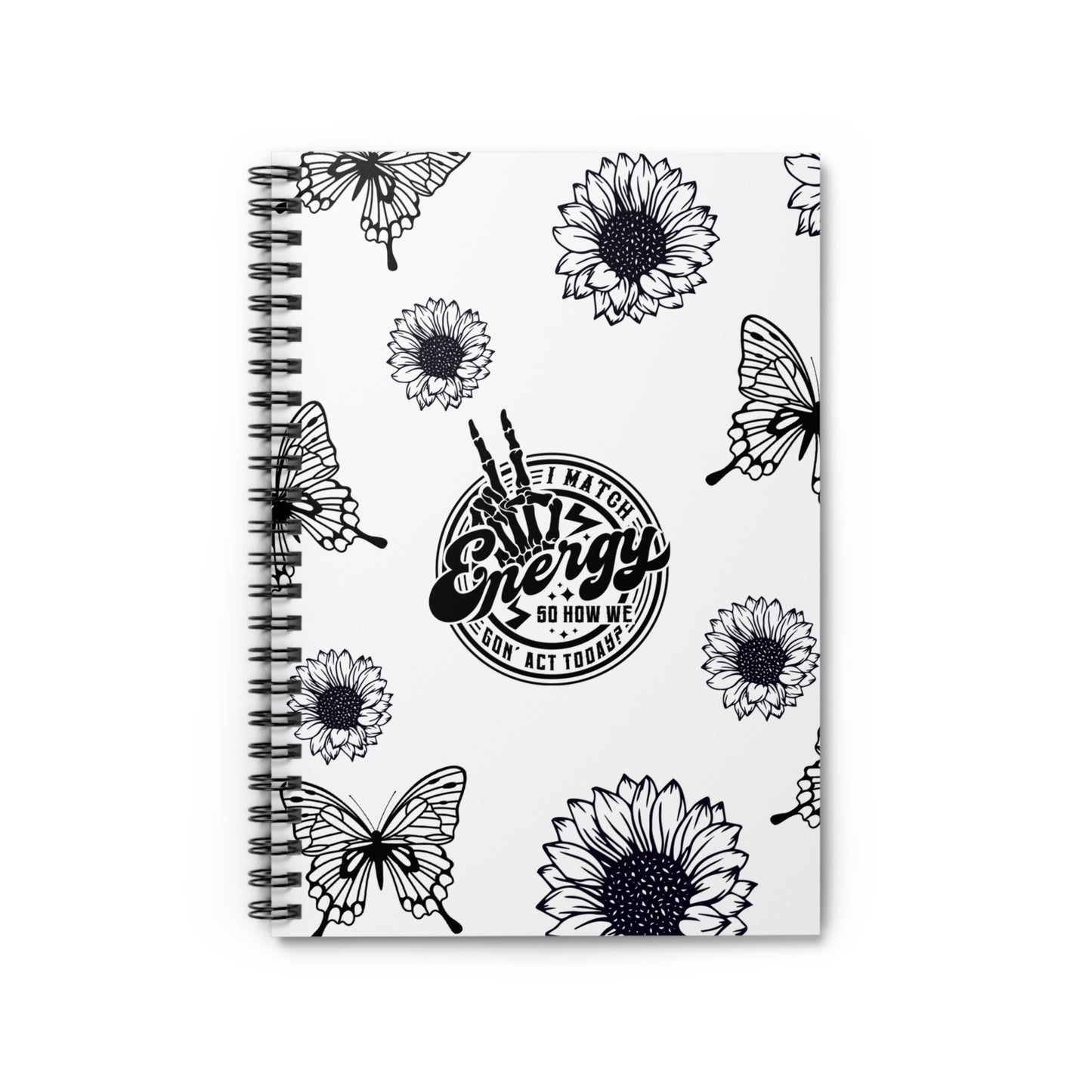 I match energy Journal or Notebook. Minimalist, Notes Spiral Notebook - Ruled Line