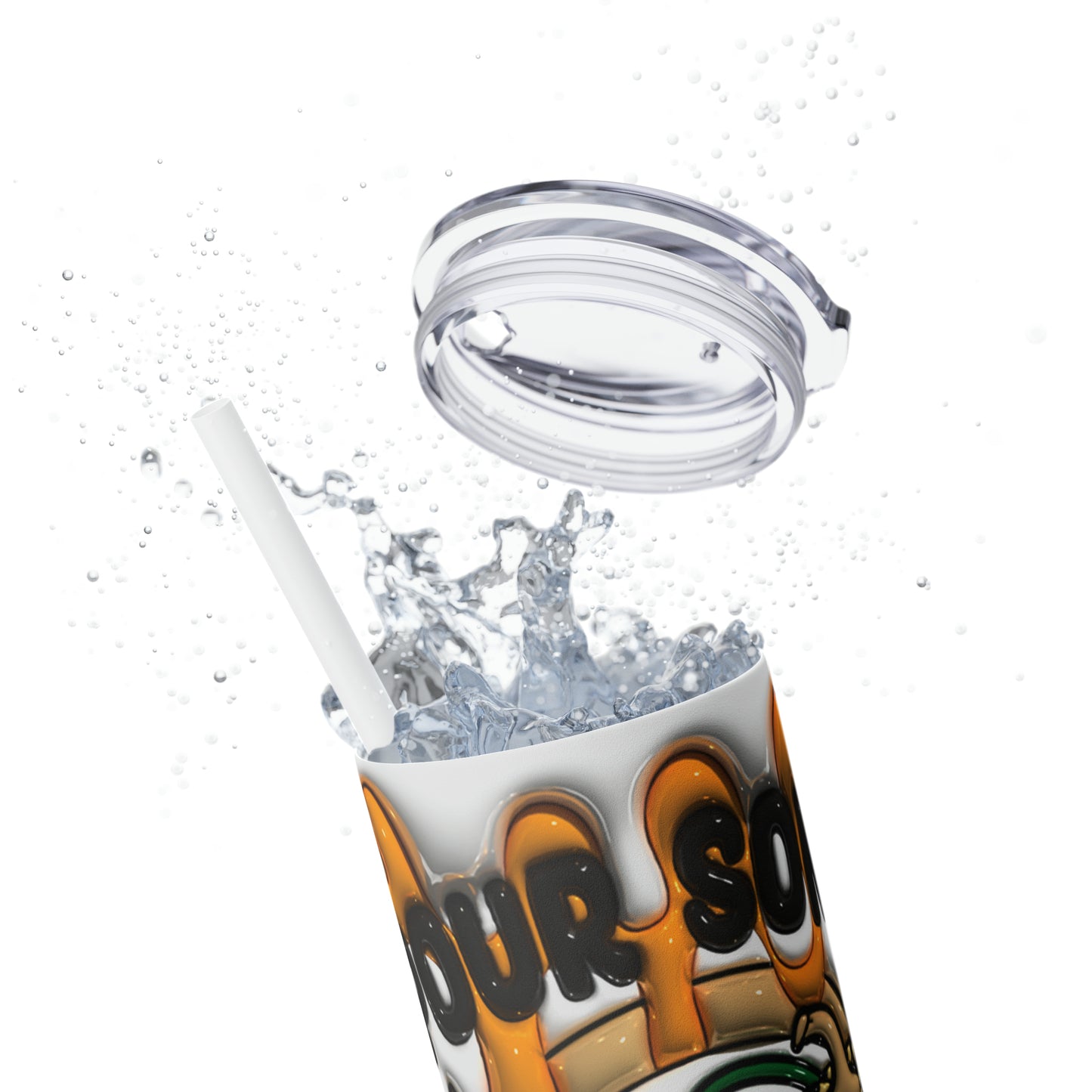 Pour Some Pumpkin on me Fall/Winter Skinny Tumbler with Straw, 20oz