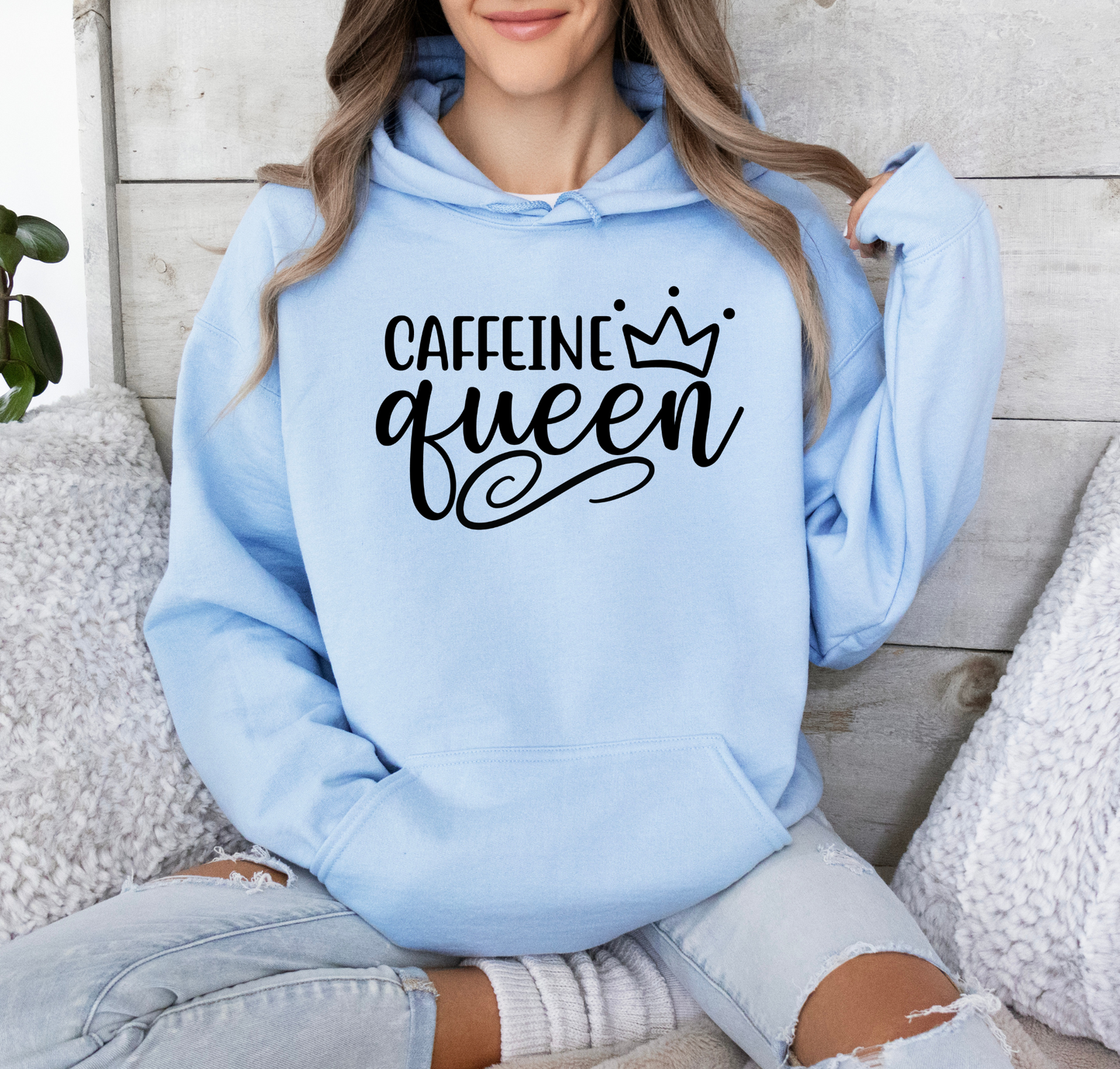 Caffeine Queen Hoodie - Comfortable & Fashionable Sweatshirt in Multiple Colors Coffee Lover, Caffeine Lover