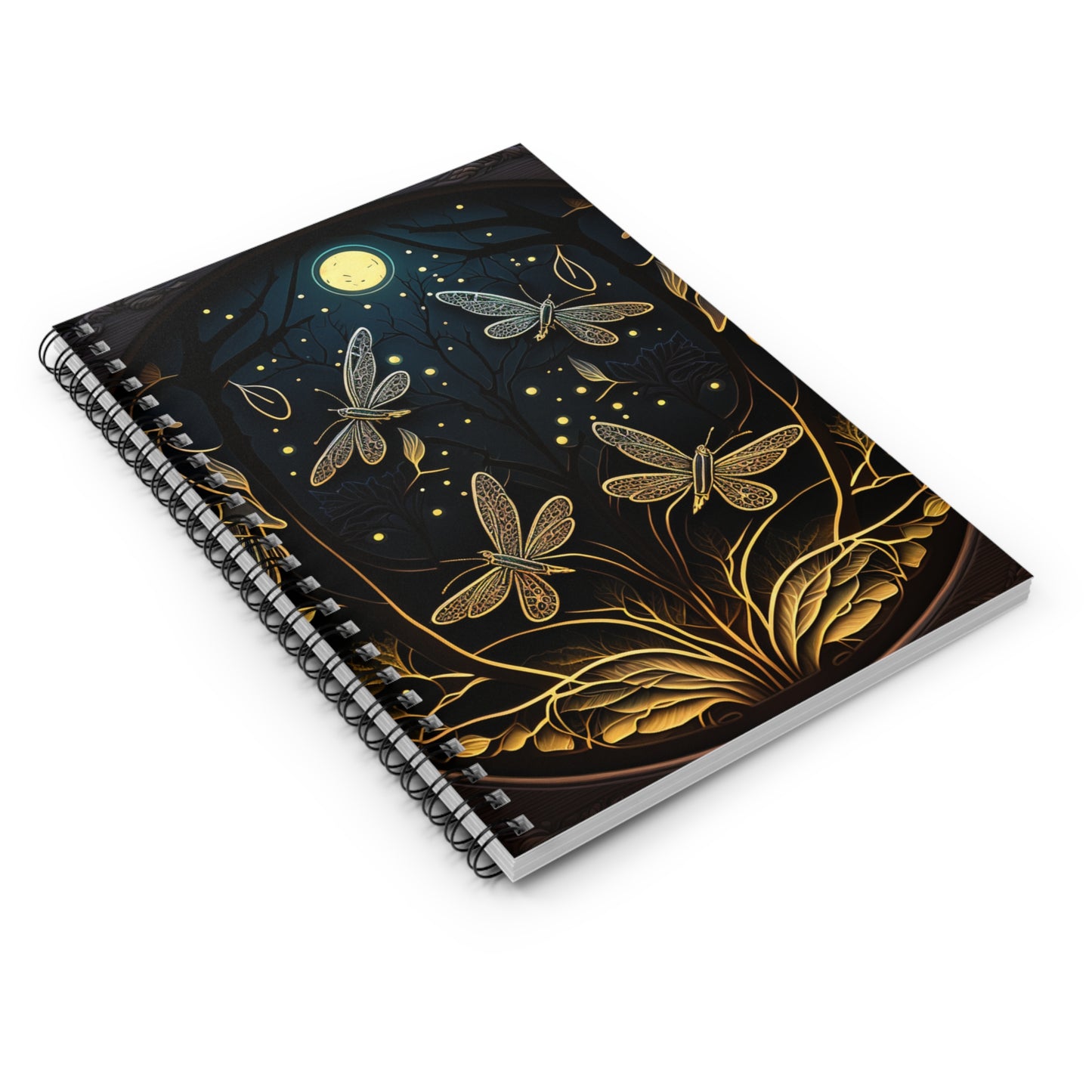 Black & Gold Butterfly Journal or Notebook. Minimalist, Notes Spiral Notebook - Ruled Line