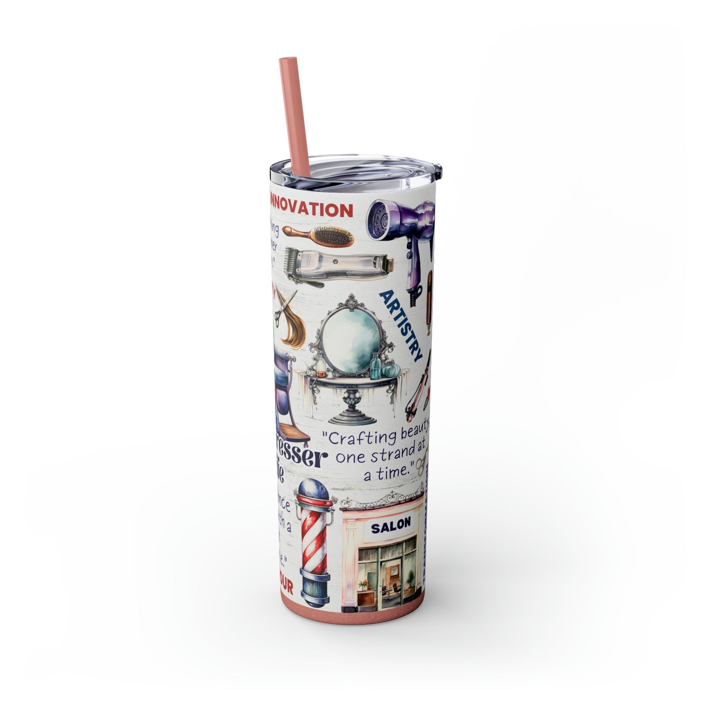 Hairdresser Life EcoChic 20oz Skinny Stainless Steel Tumbler with Straw