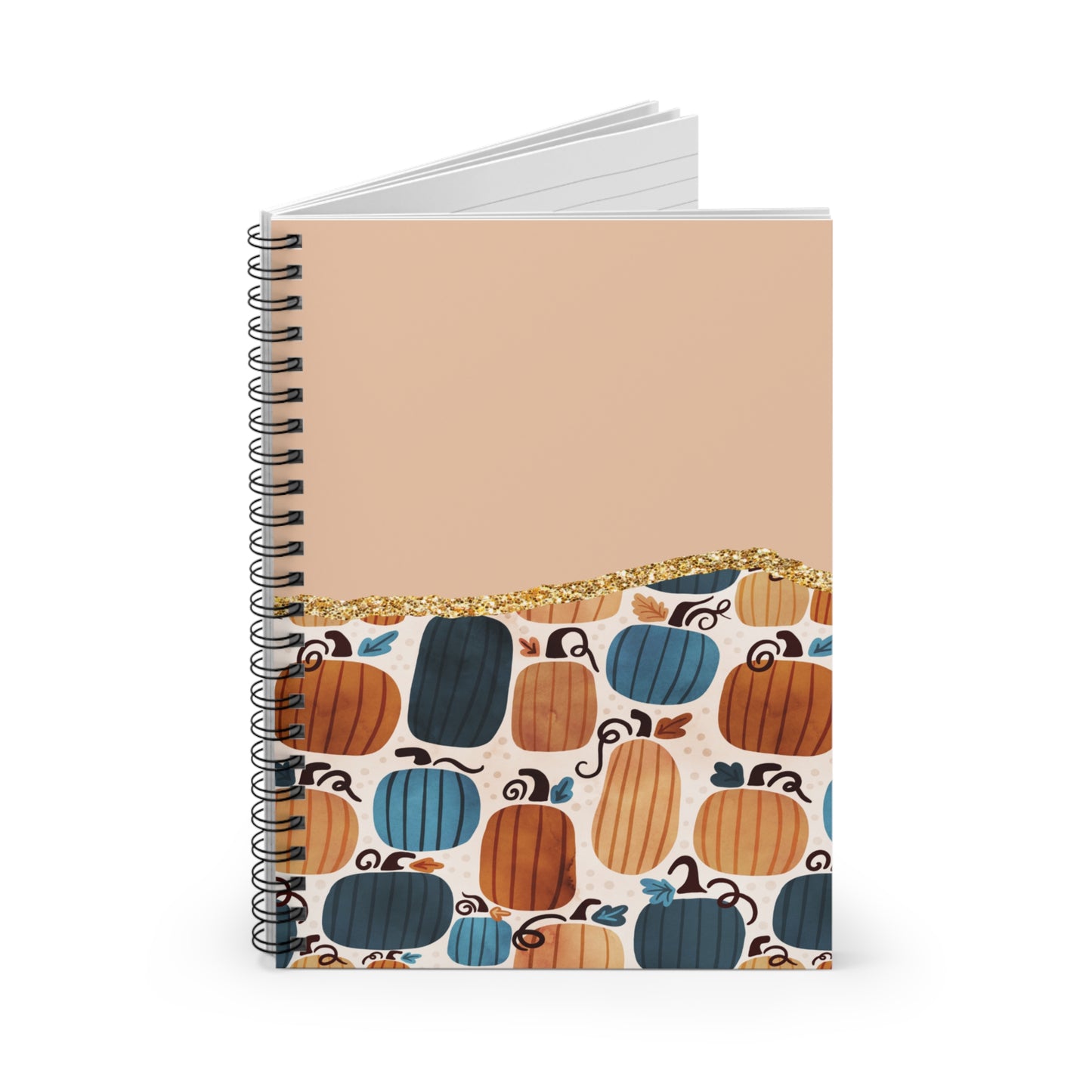 Colorful Fall Pumpkins Journal or Notebook. Diary Notes Spiral Notebook - Ruled Lined