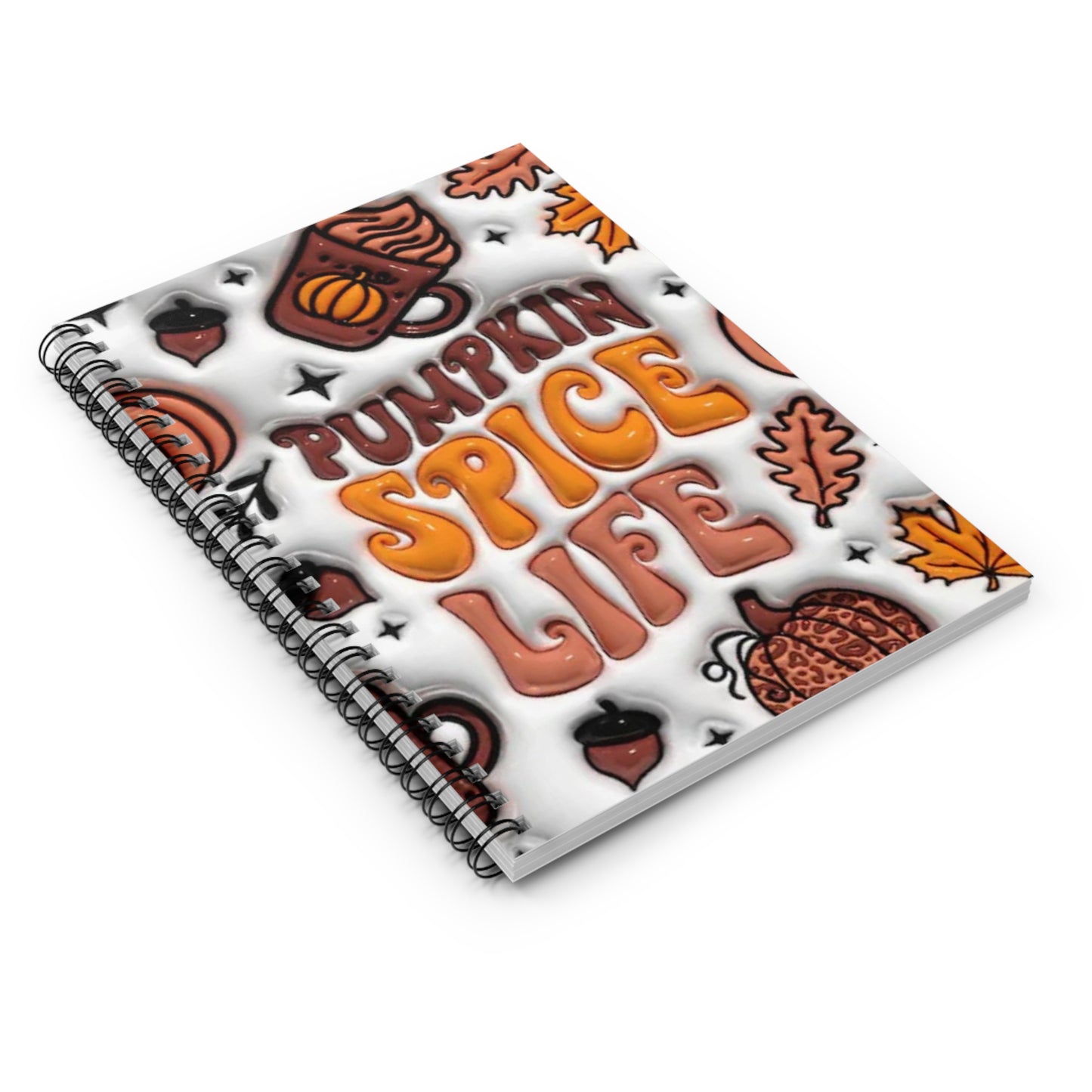 Pumpkin Spice Life! Fall! Journal or Notebook. Minimalist, Notes Spiral Notebook - Ruled Line
