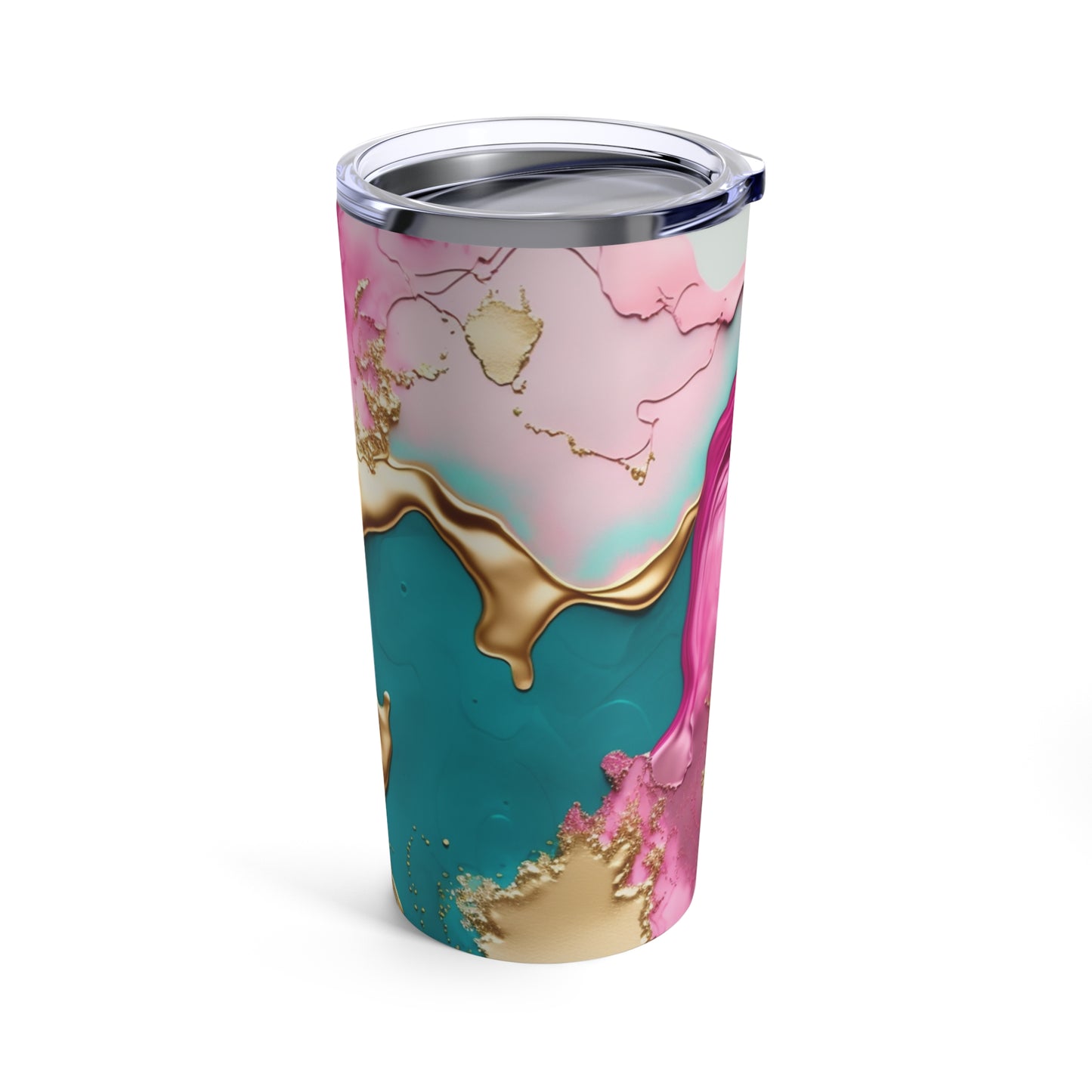 Pink, Gold & Teal Insulated Tumbler 20oz