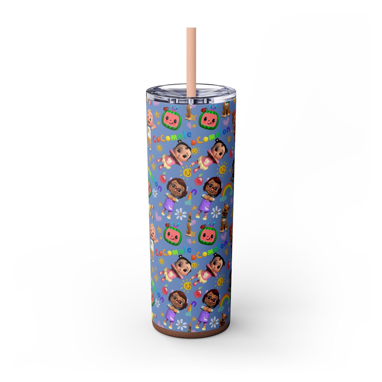 Coco Melon Skinny Tumbler with Straw, 20oz