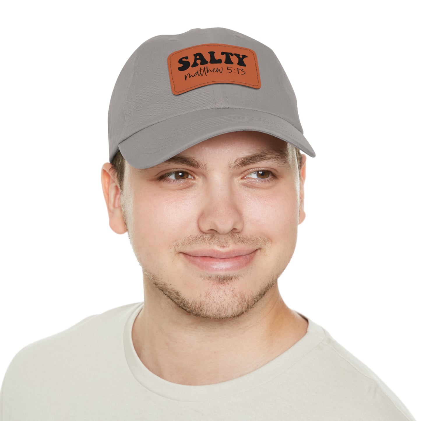 Salty Mathew 5:13 Hat with Leather Patch Christian (Rectangle)