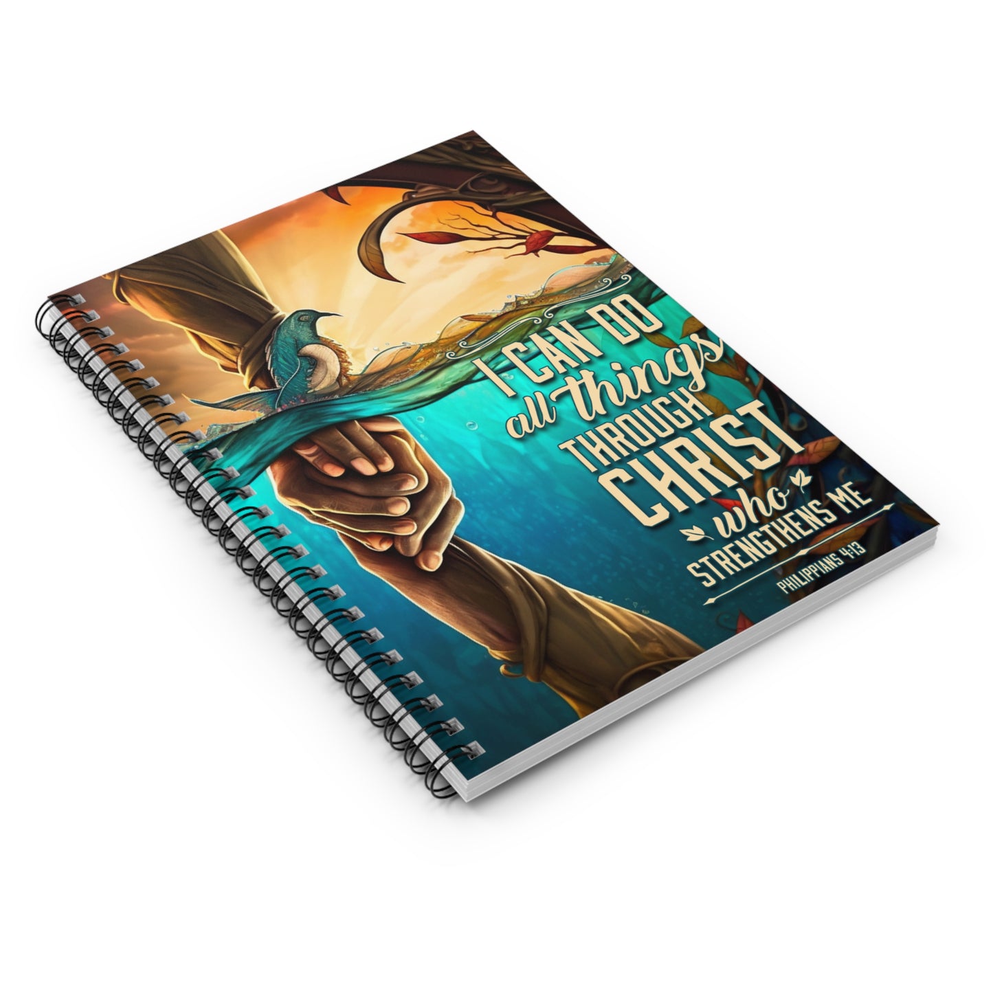 I can do all things through Christ, who strengthens me Christian journal or Notebook. Notes Spiral Notebook - Ruled Line