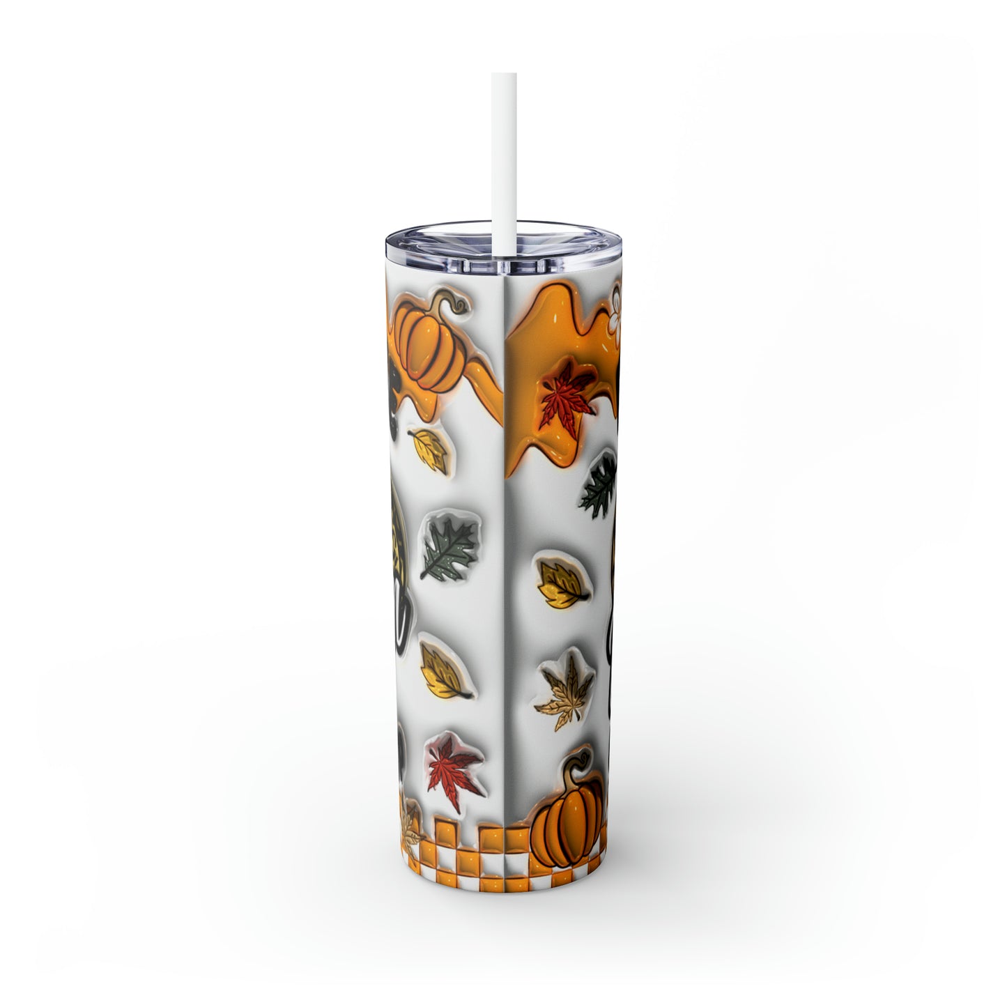 Pour Some Pumpkin on me Fall/Winter Skinny Tumbler with Straw, 20oz