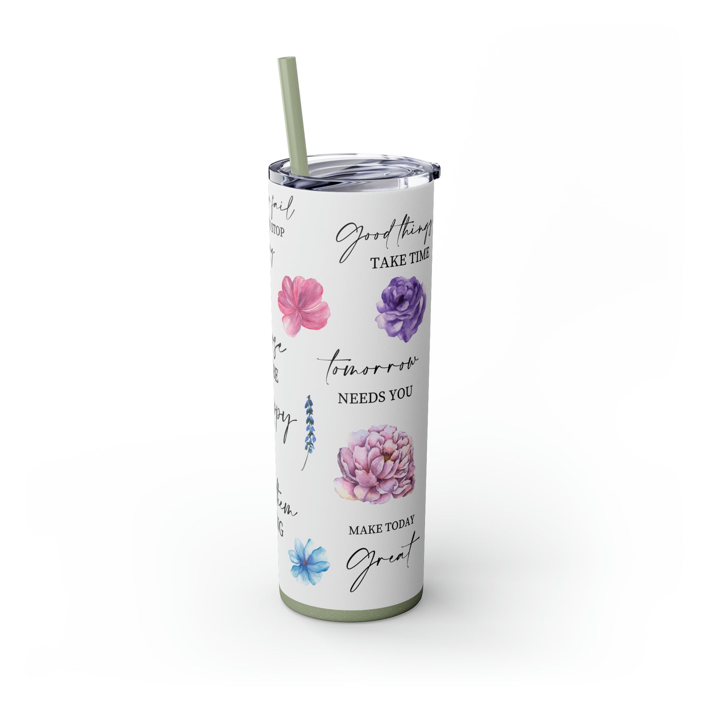 Choose to be happy! Skinny Tumbler, 20oz
