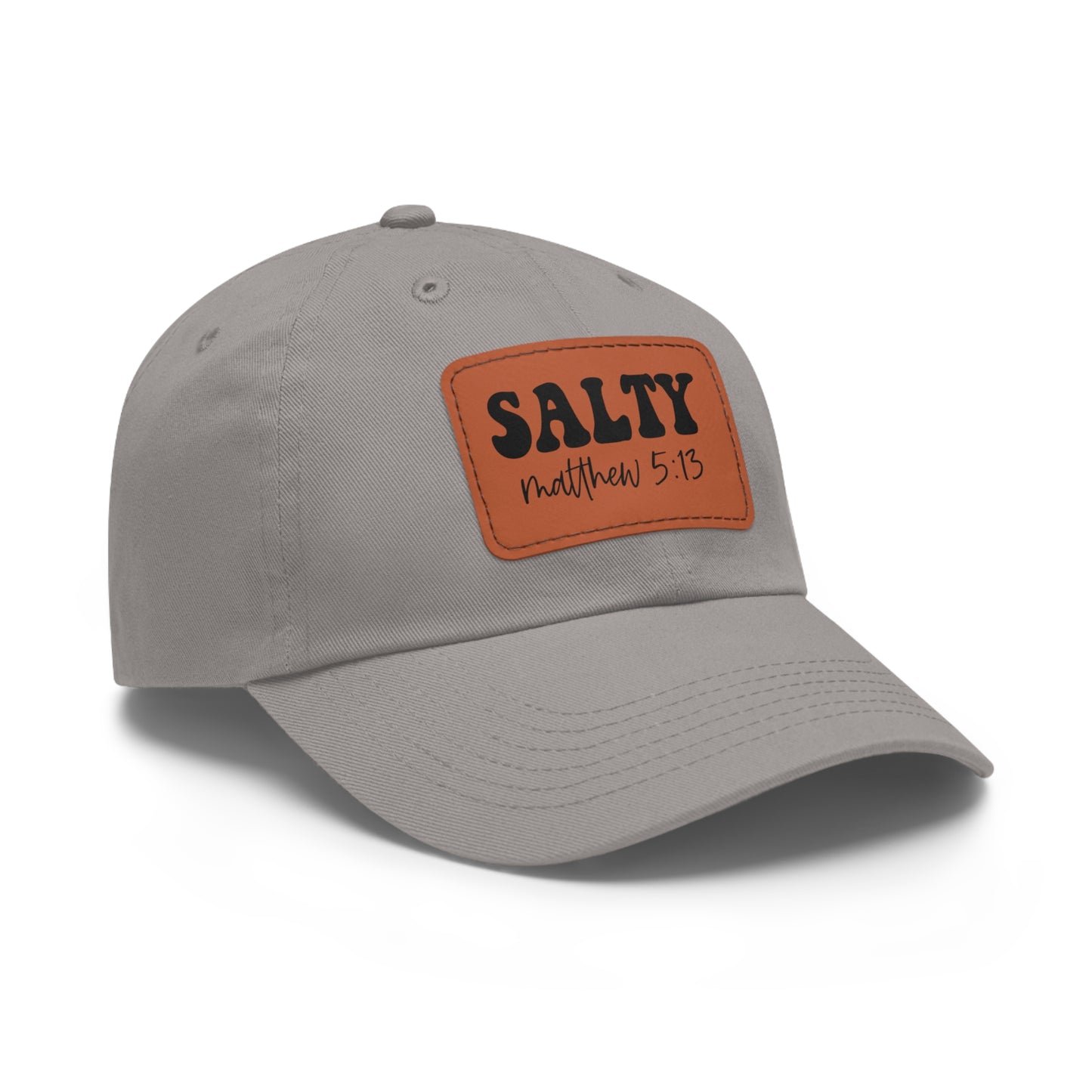 Salty Mathew 5:13 Hat with Leather Patch Christian (Rectangle)