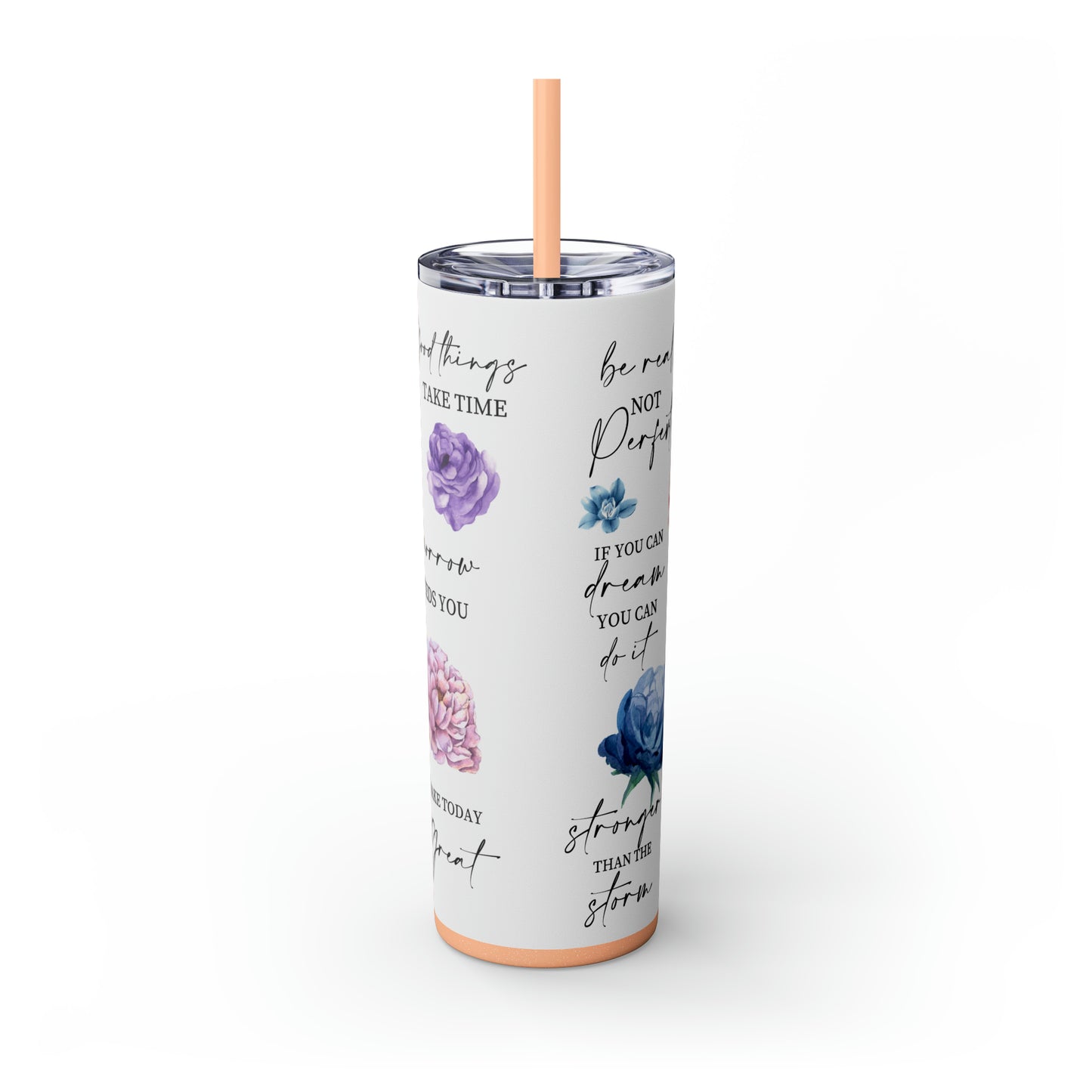 Choose to be happy! Skinny Tumbler, 20oz