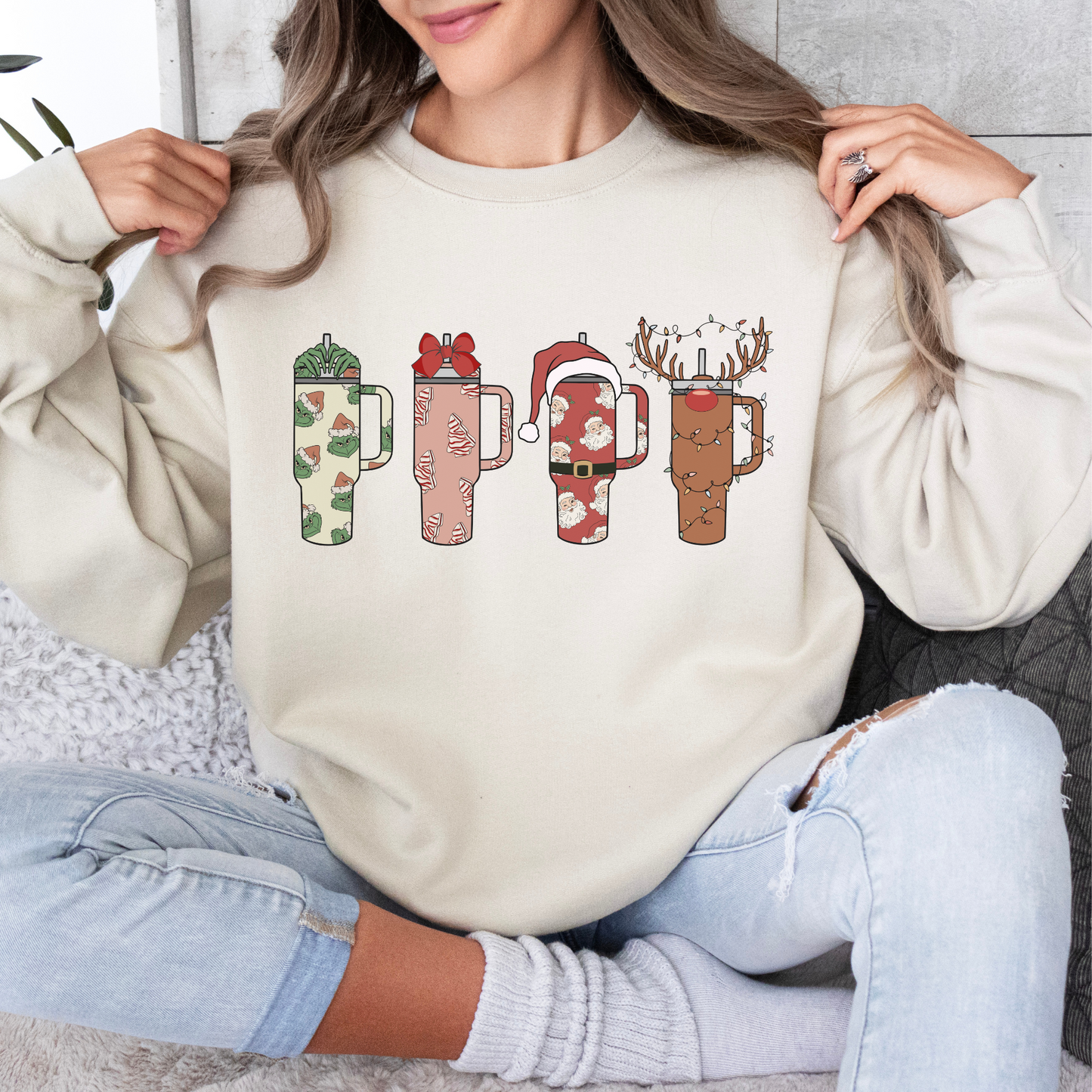 Tumbler Christmas Crewneck Sweatshirt