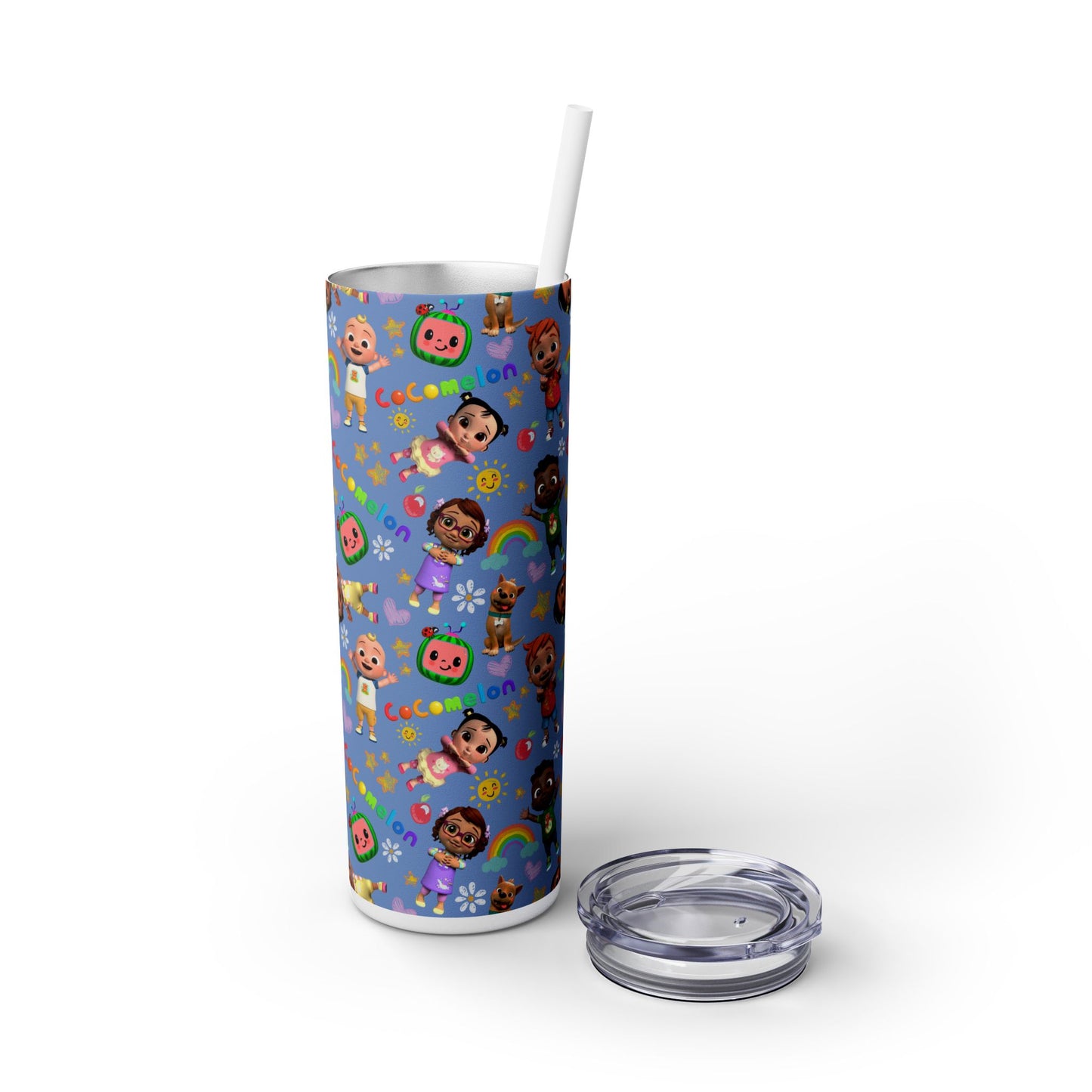 Coco Melon Skinny Tumbler with Straw, 20oz