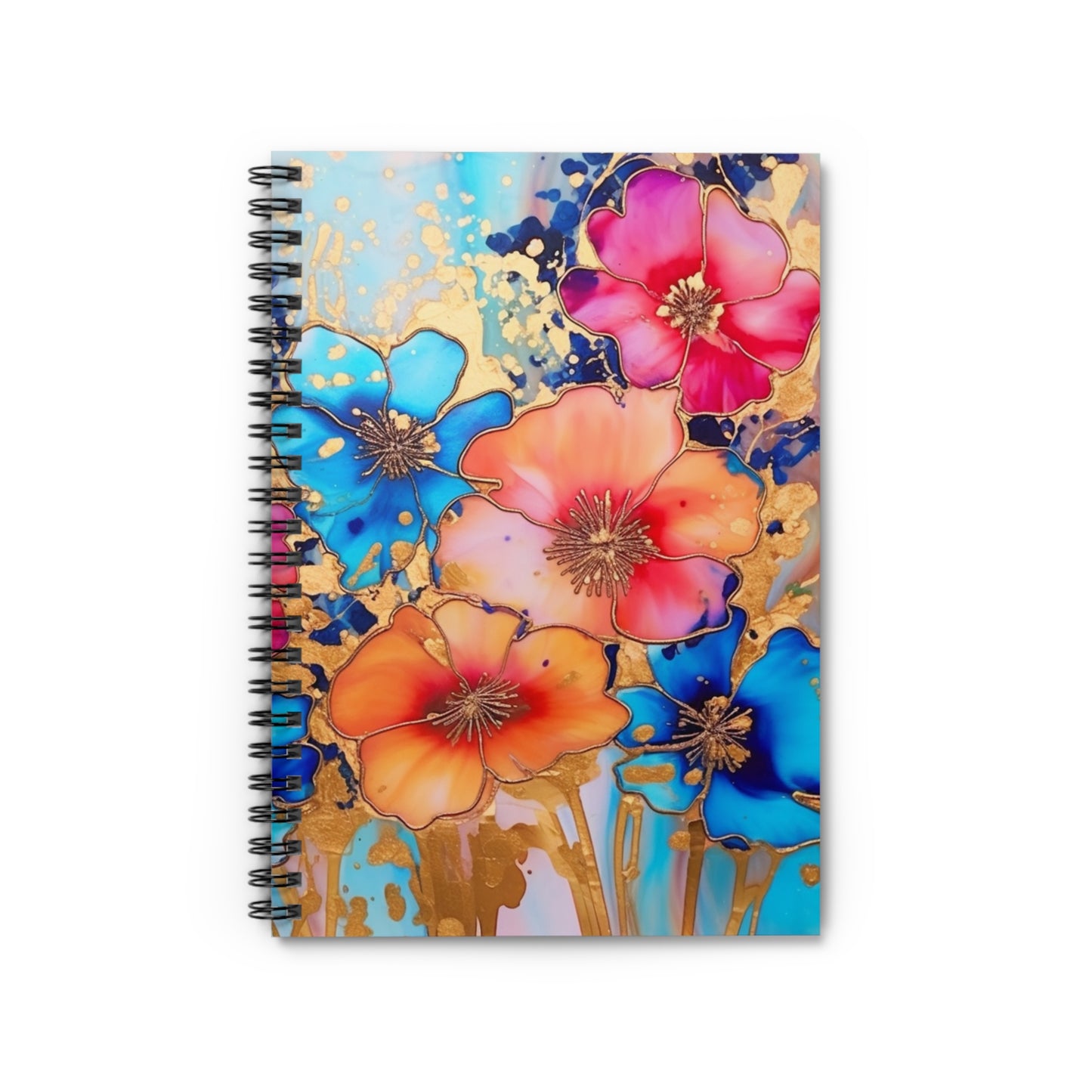 Bright floral journal or Notebook. Notes Spiral Notebook - Ruled Line
