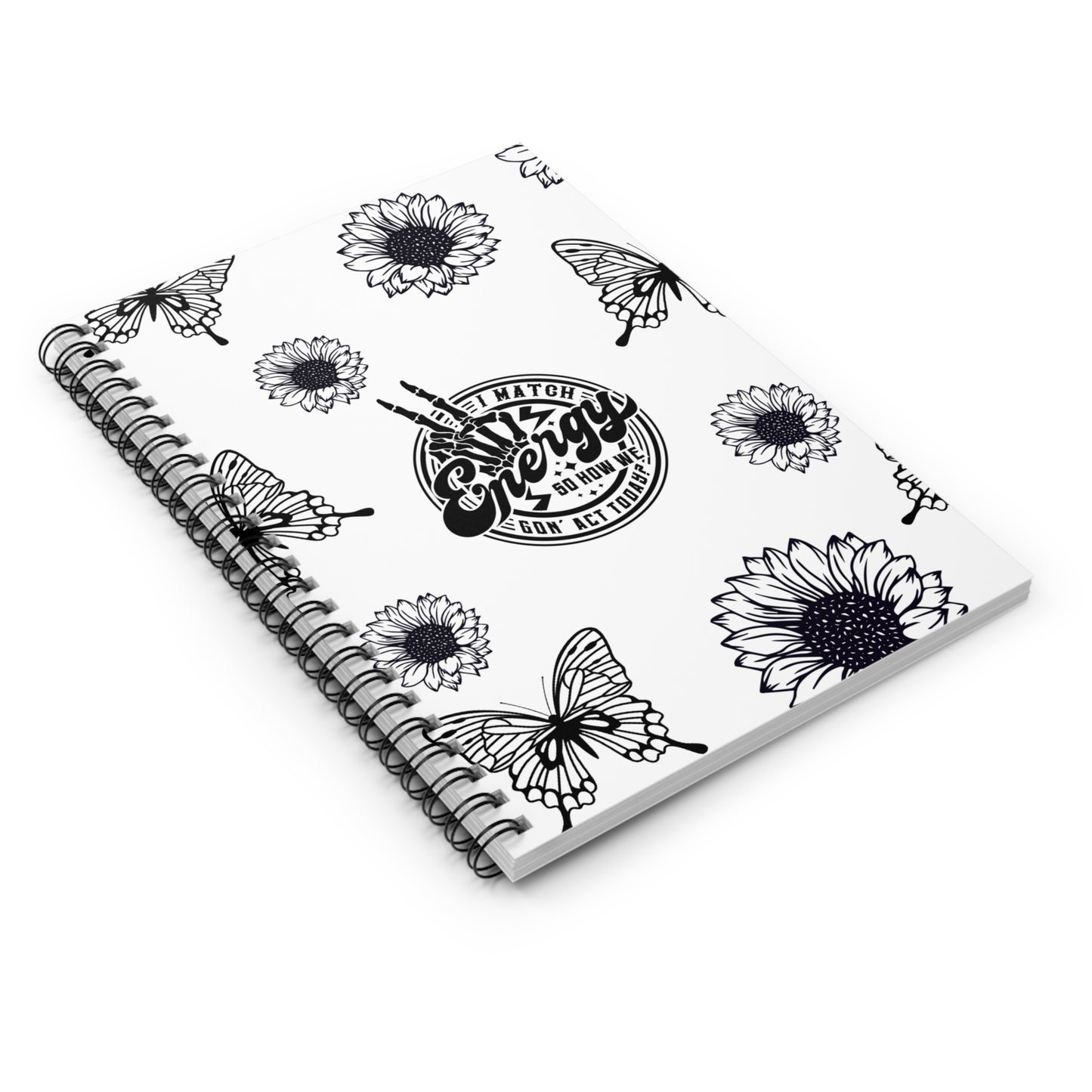 I match energy Journal or Notebook. Minimalist, Notes Spiral Notebook - Ruled Line