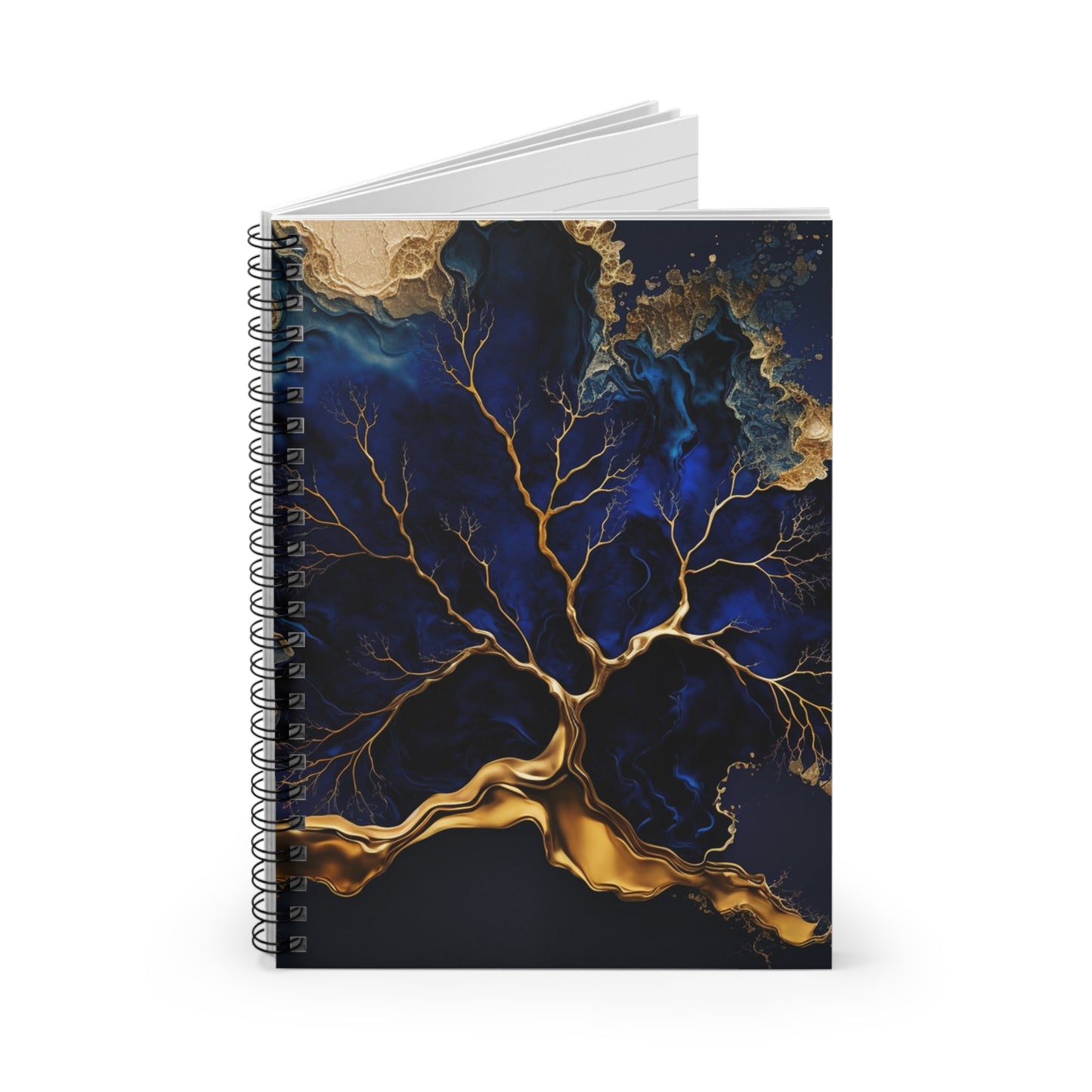 Blue & Gold journal or Notebook. Boho, minimalist, Notes Spiral Notebook - Ruled Line