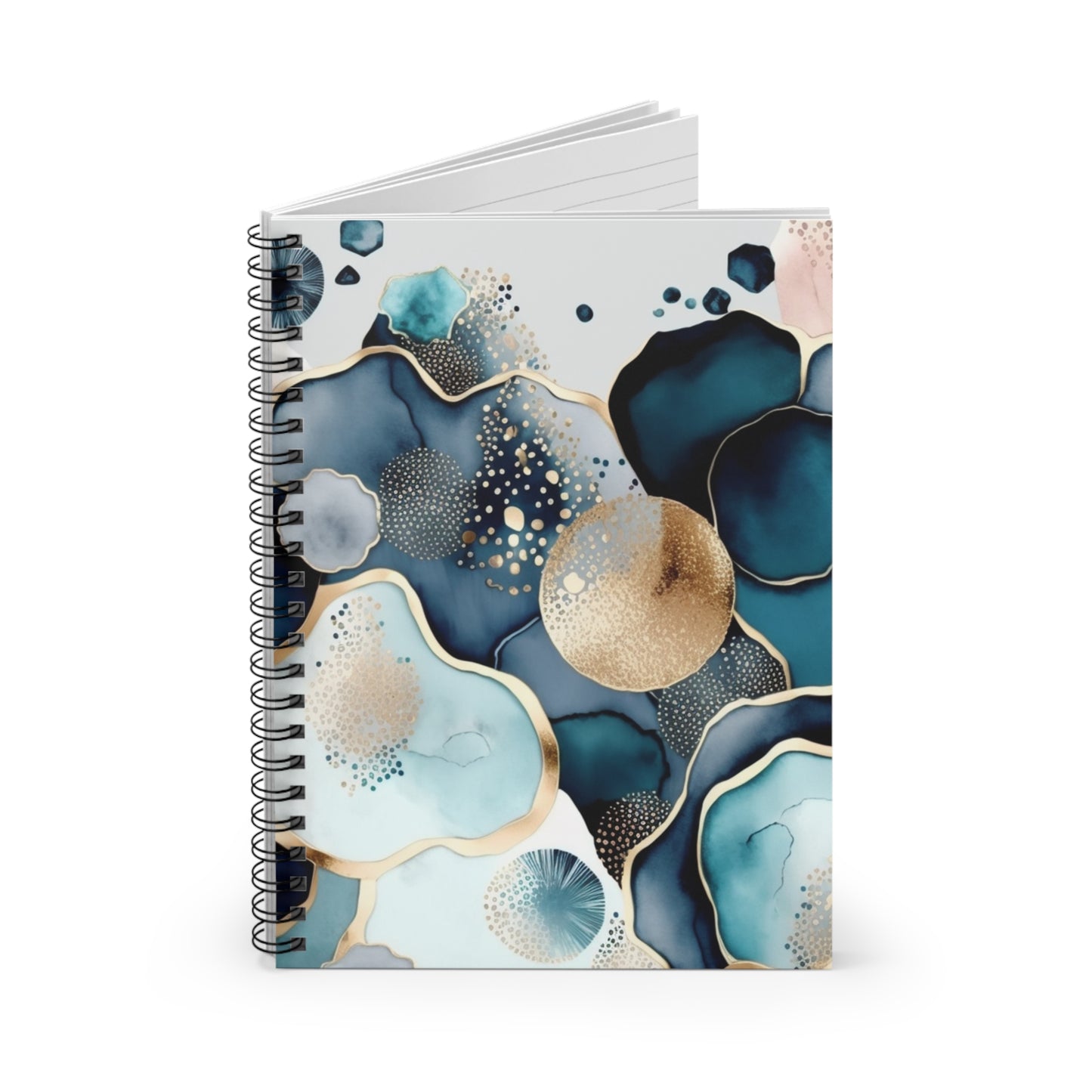 Blue and Nuetral soft feminine & boho designed journal or Notebook. Boho, minimalist, Notes Spiral Notebook - Ruled Line