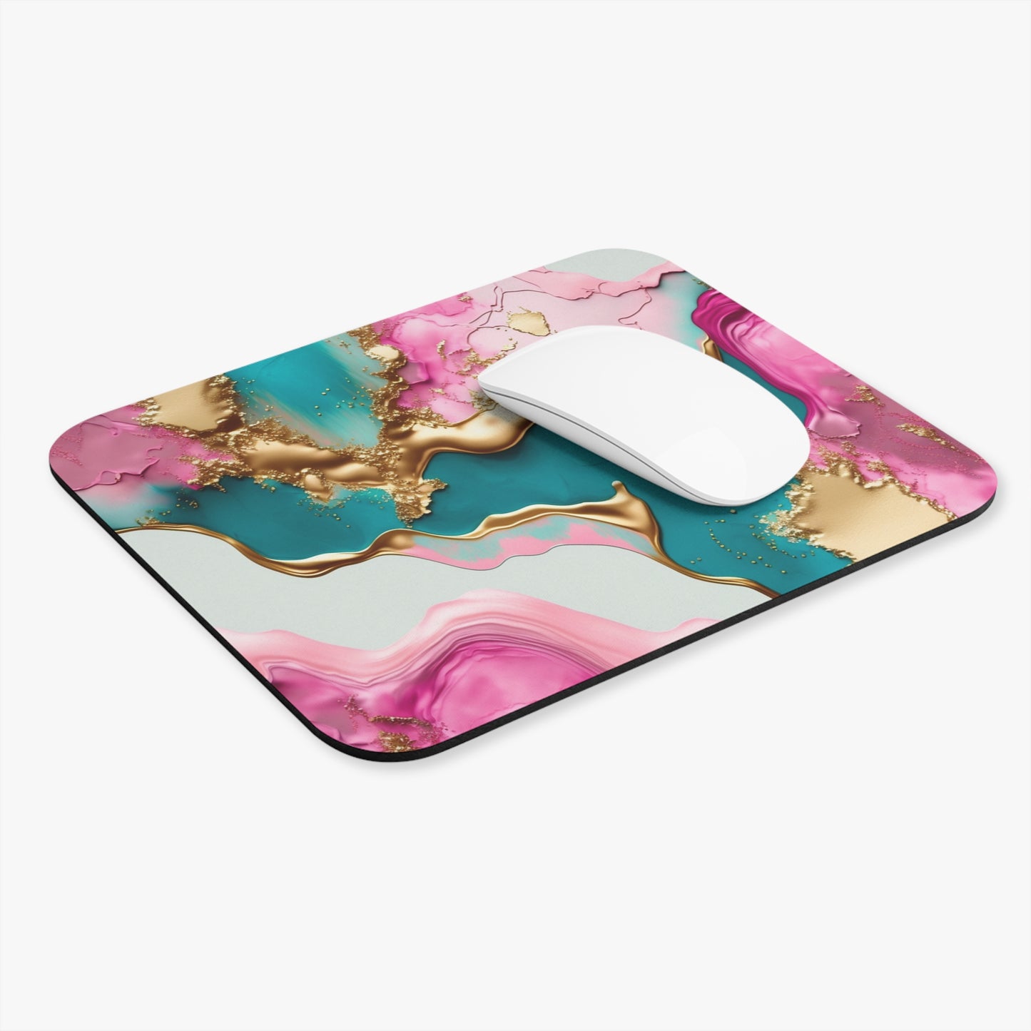 Pink, Gold, & Teal Mouse Pad (Rectangle)