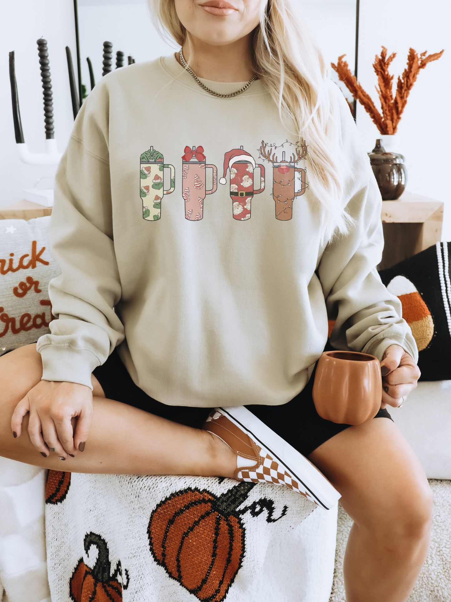 Tumbler Christmas Crewneck Sweatshirt