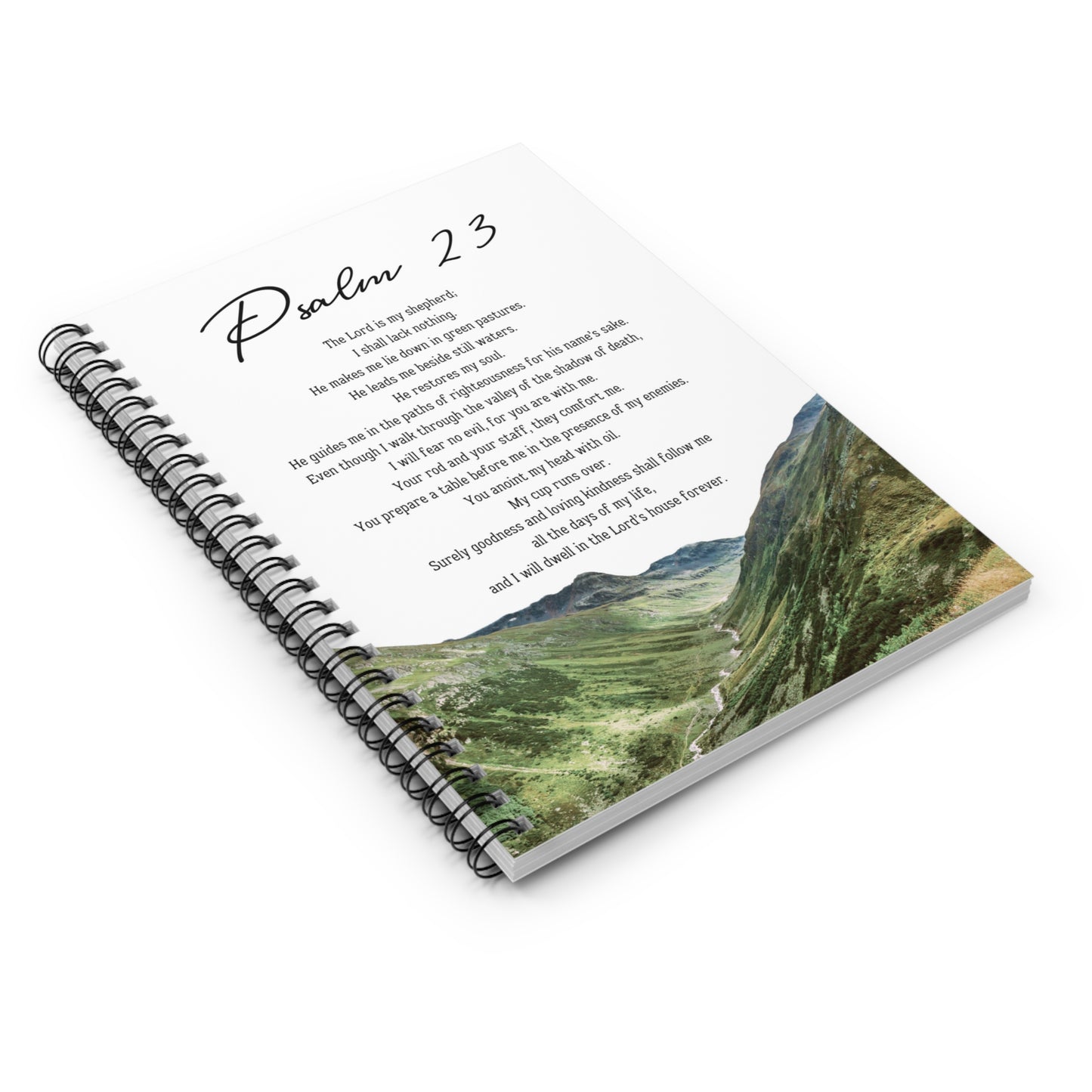 Psalm 23 Christian Journal or Notebook. Diary Notes Spiral Notebook - Ruled Lined